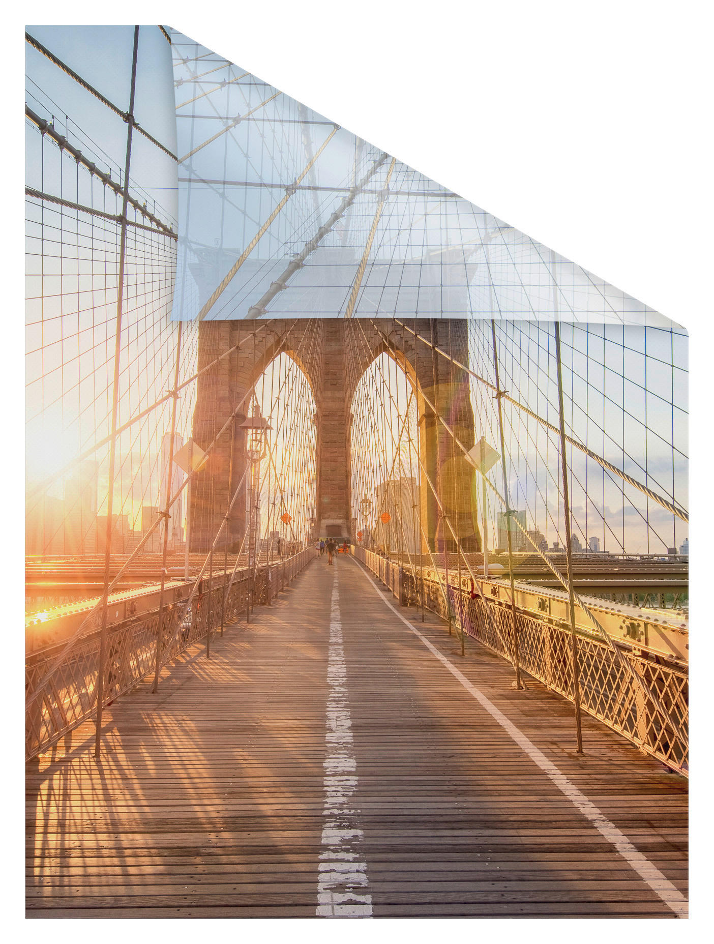 Thumbnail - LICHTBLICK Fensterfolie Brooklyn Bridge Brooklyn Bridge Brooklyn Bridge orange B/L: ca. 100x180 cm