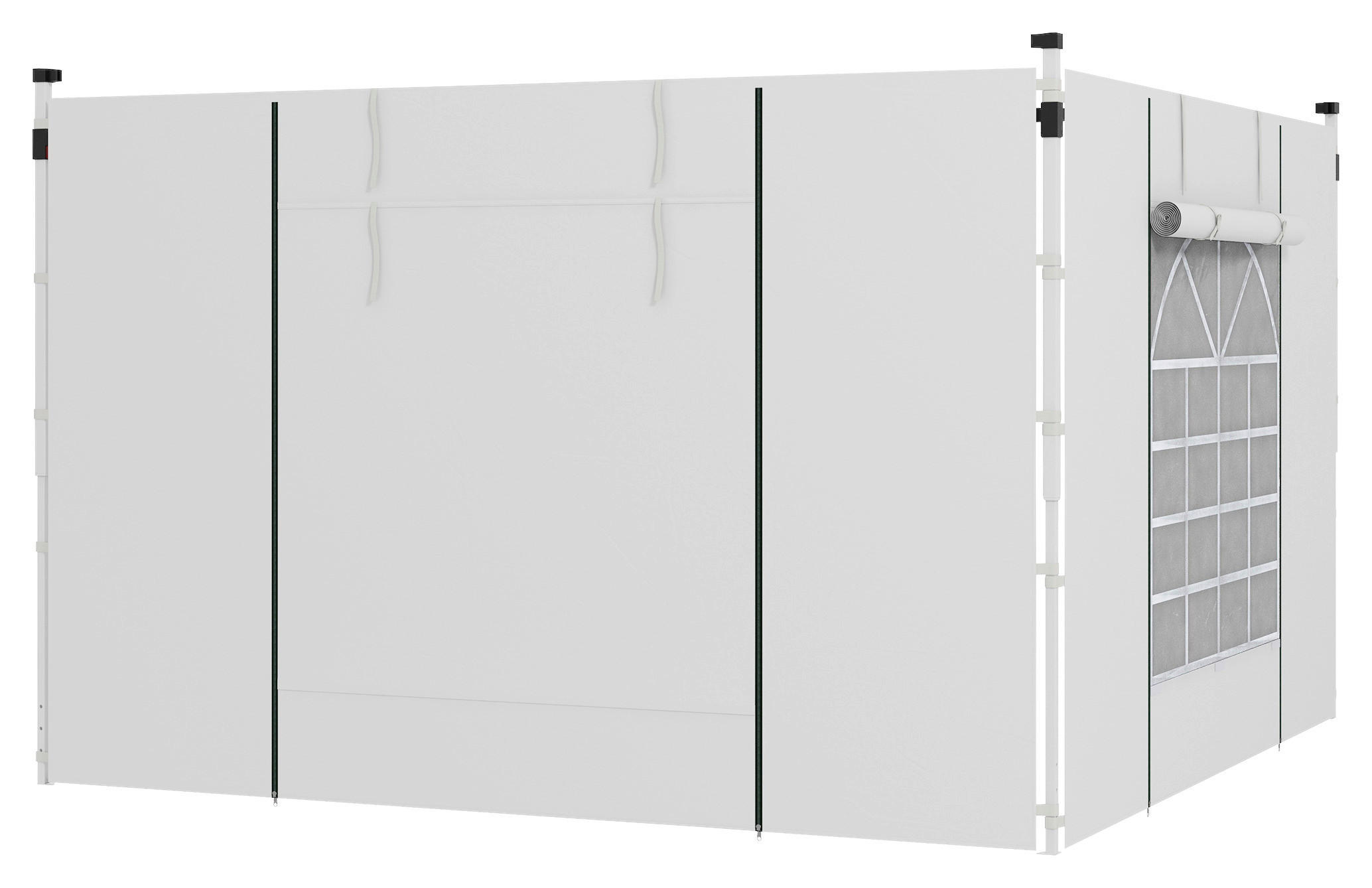 Outsunny Pavillon-Seitenwände weiß Polyester H/L: ca. 195x295 cm