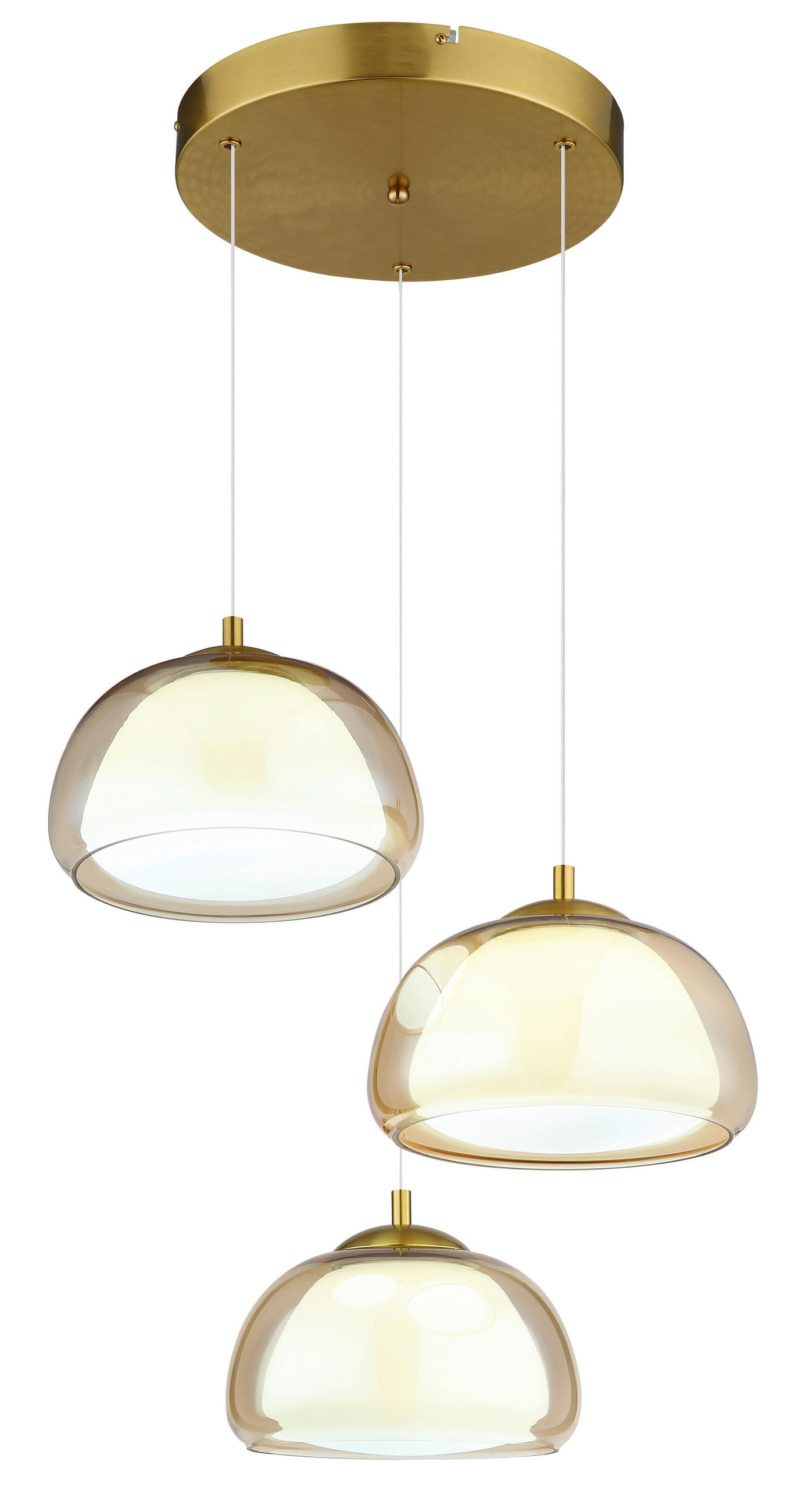 Thumbnail - GLOBO Hängeleuchte gold Glas Metall B/H/L: ca. 53,5x26x57 cm