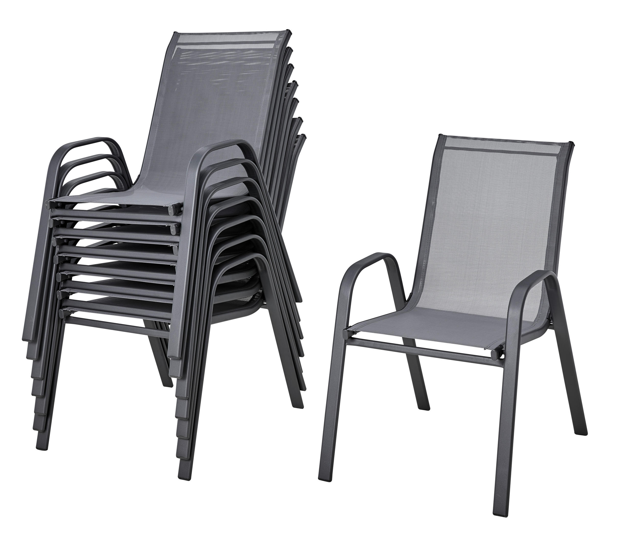 Thumbnail - POCOline Stapelsessel Malta anthrazit Stahl B/H/L: ca. 55x93x74 cm