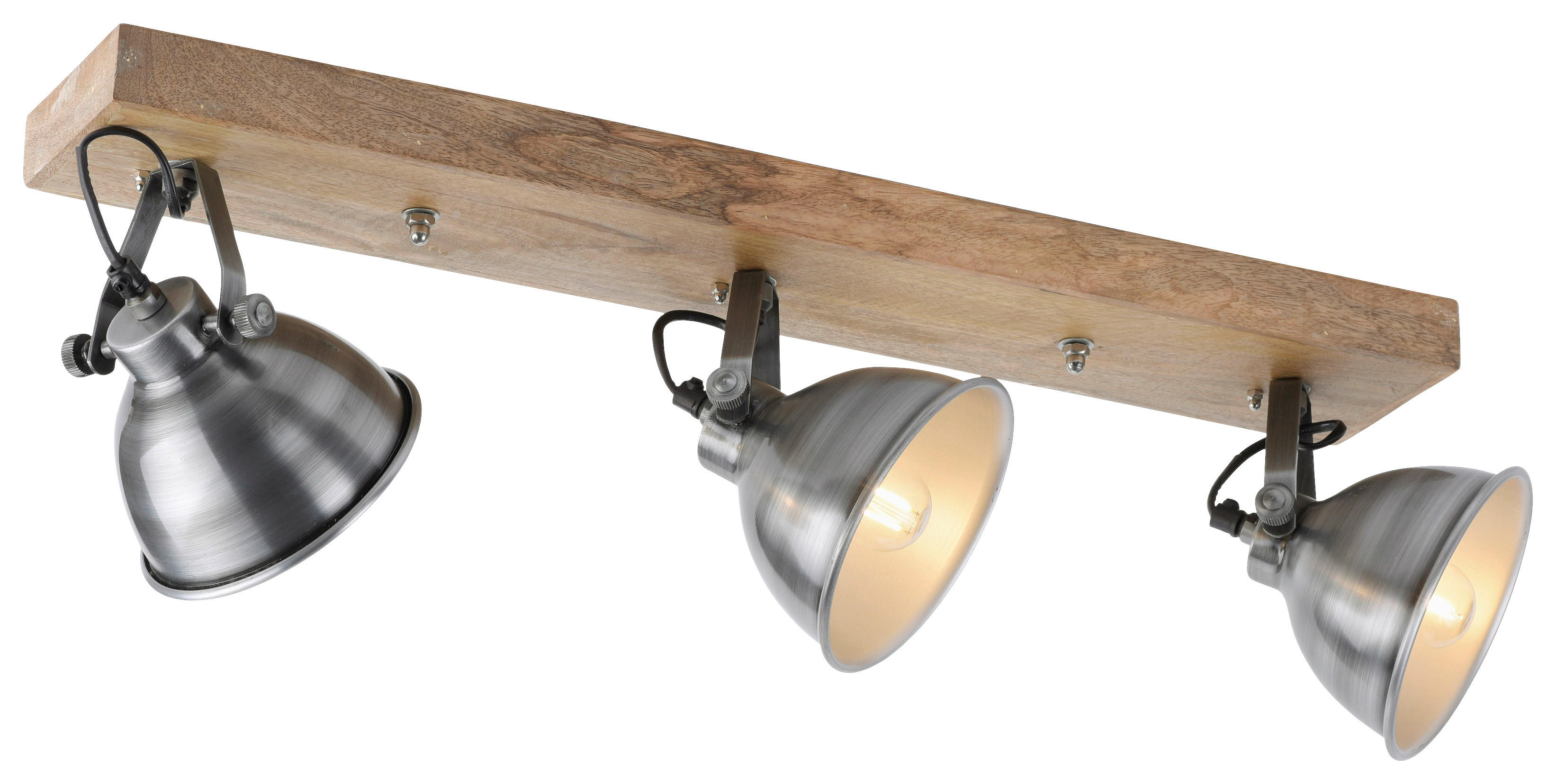 Just Light Spot Samia Echtholz Metall B/H/L: ca. 24x25x74 cm E14 3 Brennstellen