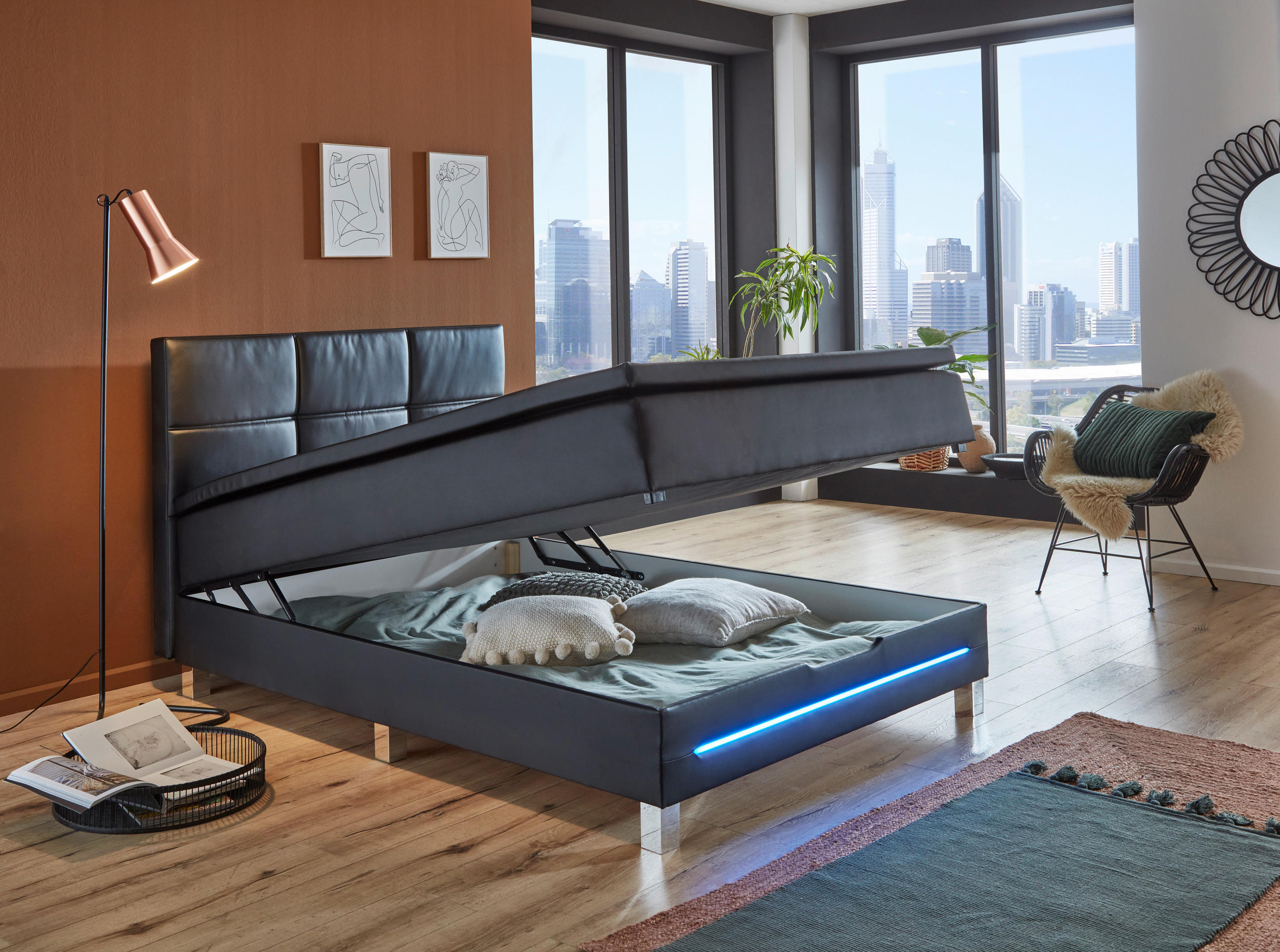 Thumbnail - Boxbett Catania schwarz Kunstleder