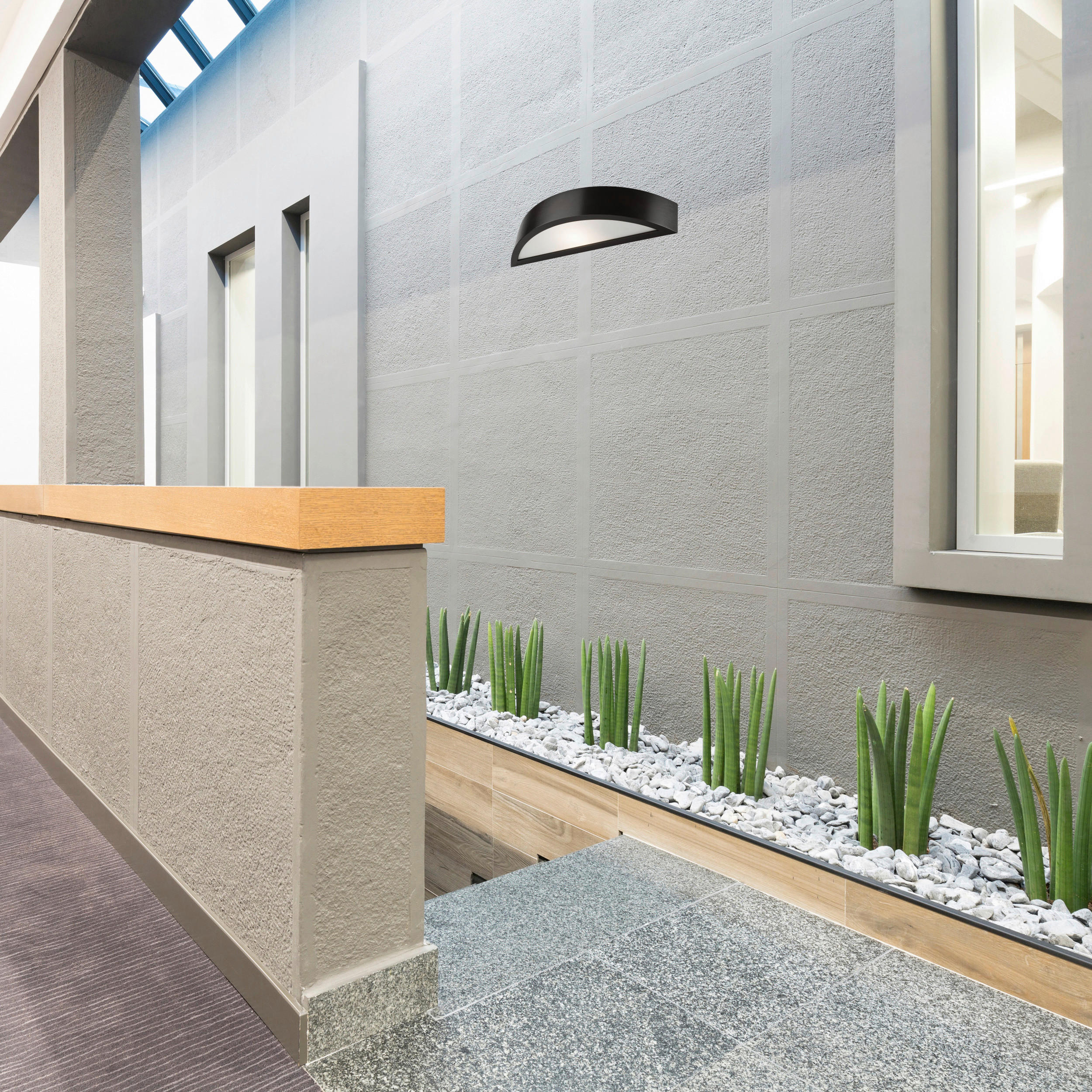 Thumbnail - Lamkur Wandleuchte dunkelbraun Glas Holz B/H/L: ca. 12x12x44 cm E27 1 Brennstellen