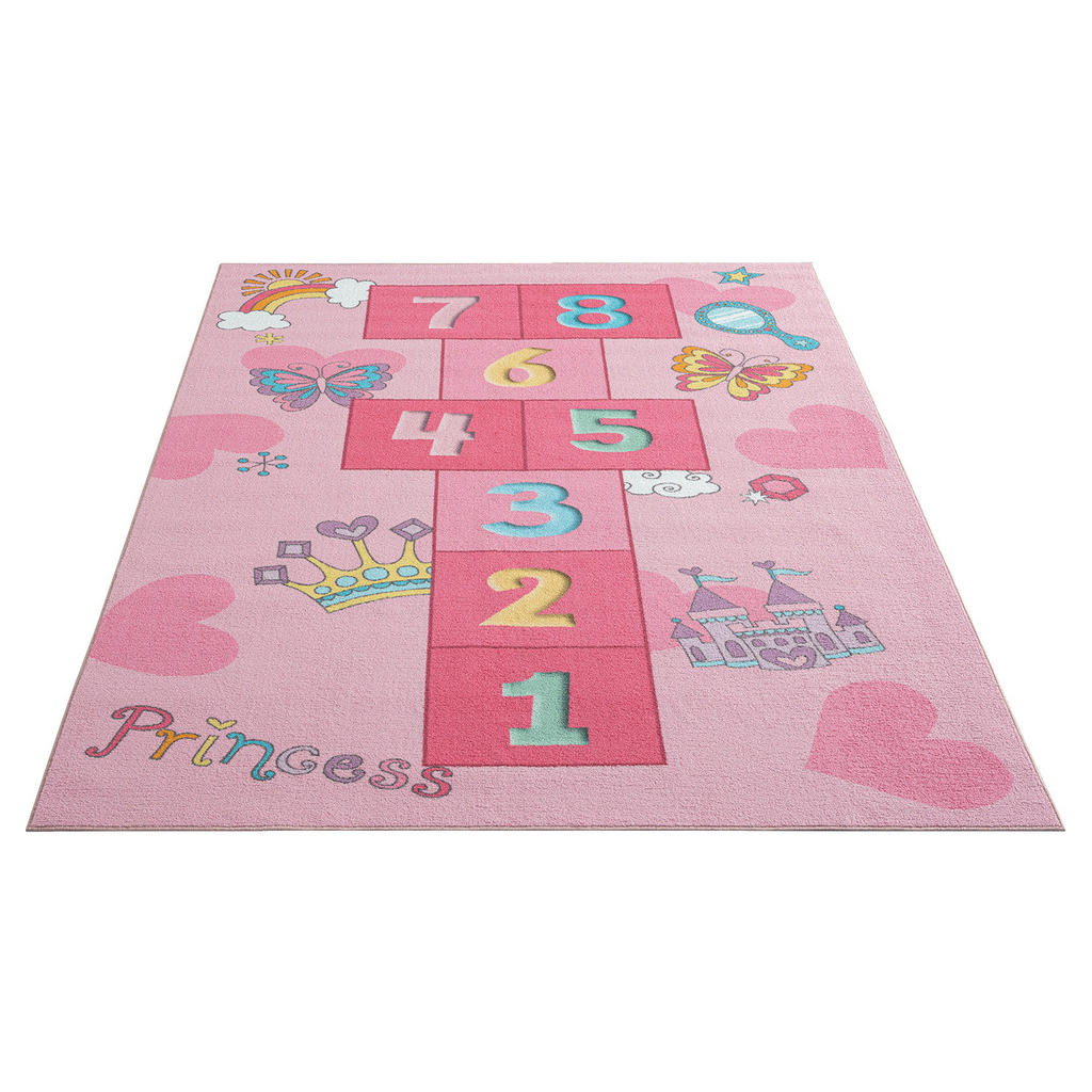 Thumbnail - Merinos Teppich Happy Kids pink B/L: ca. 140x200 cm