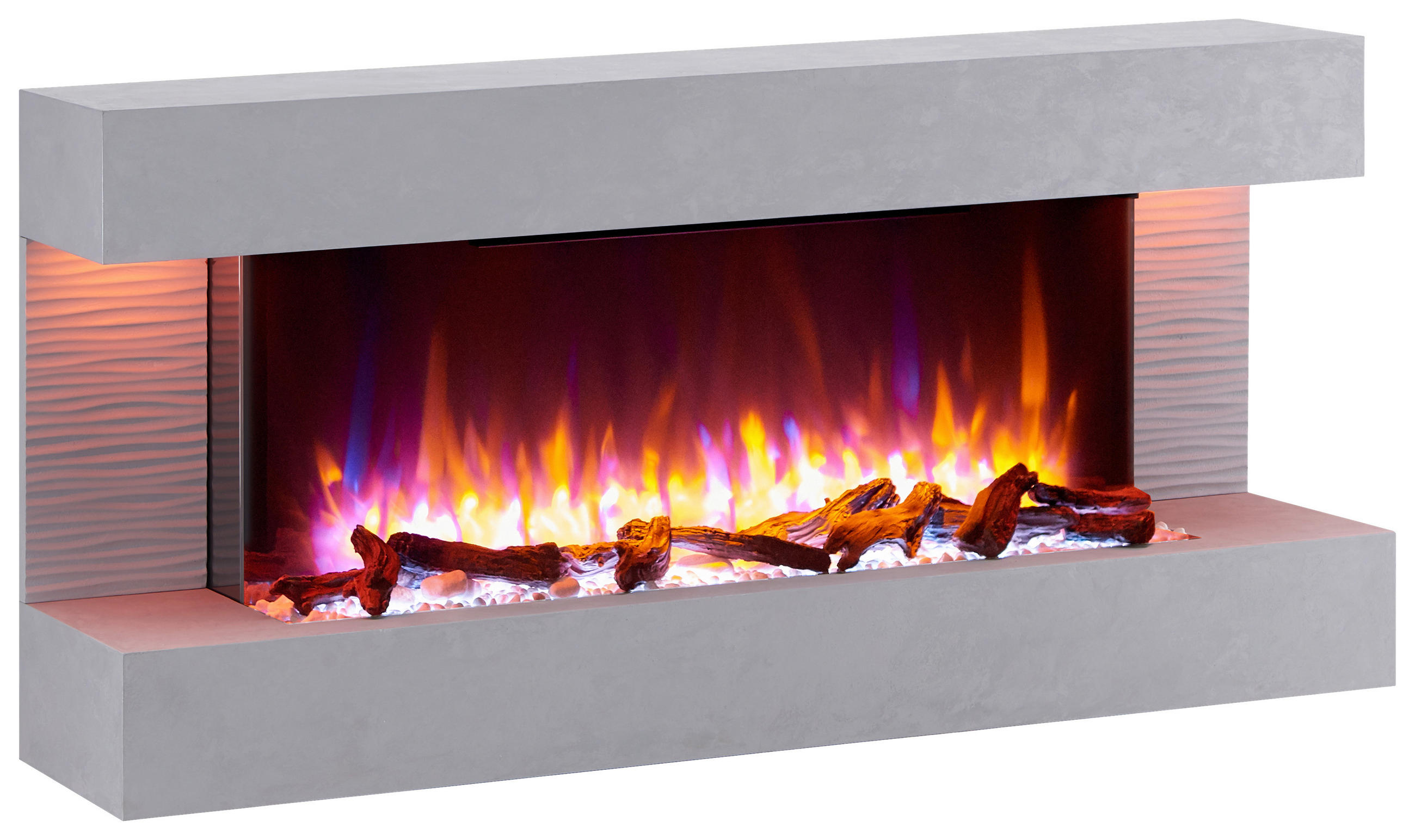 Balderia Wandkamin Helia grau MDF B/H/T: ca. 127x60x25 cm