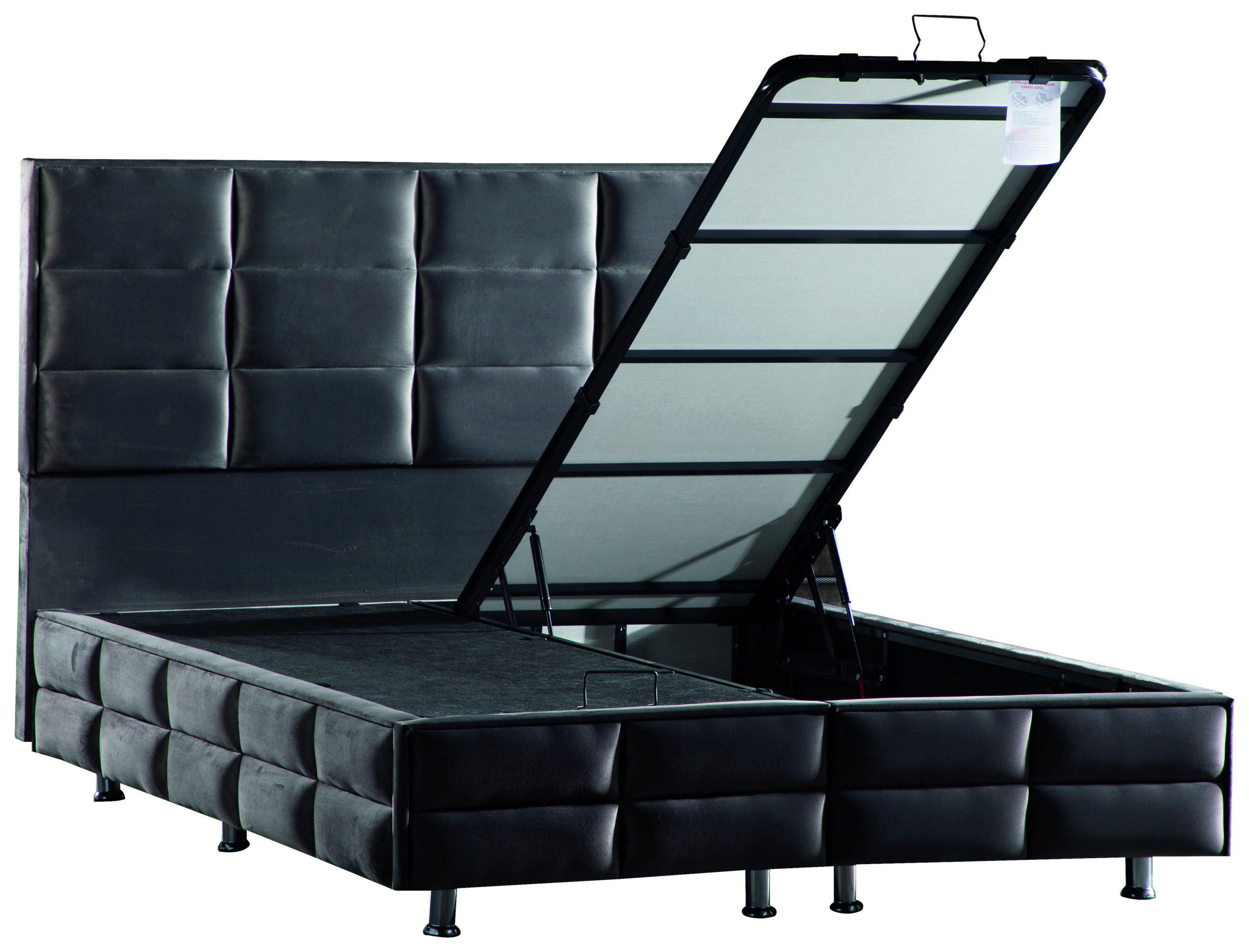 Thumbnail - Polsterbett Carina grau Kunstleder