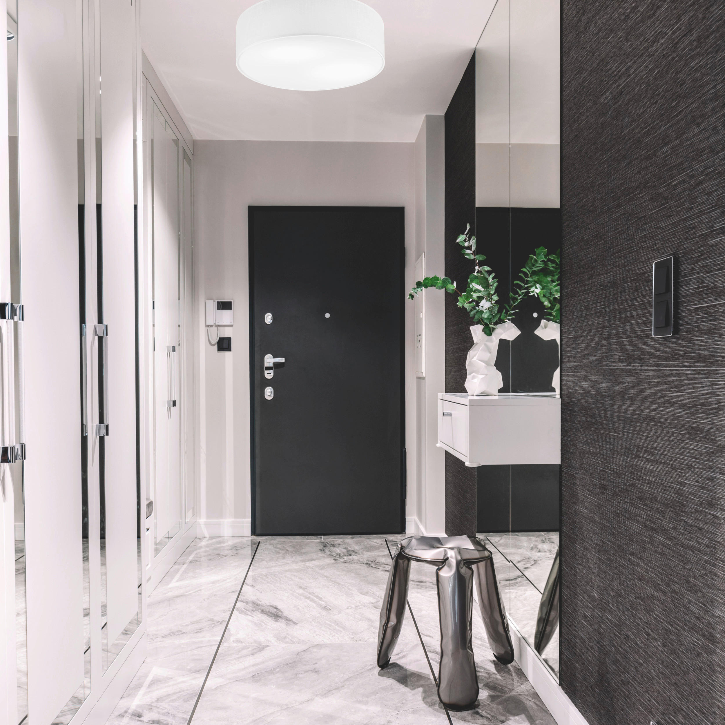 Thumbnail - Lamkur Deckenleuchte VIVIAN 48499 weiß Kunststoff Textil PVC H/L: ca. 13x45 cm E27 2 Brennstellen