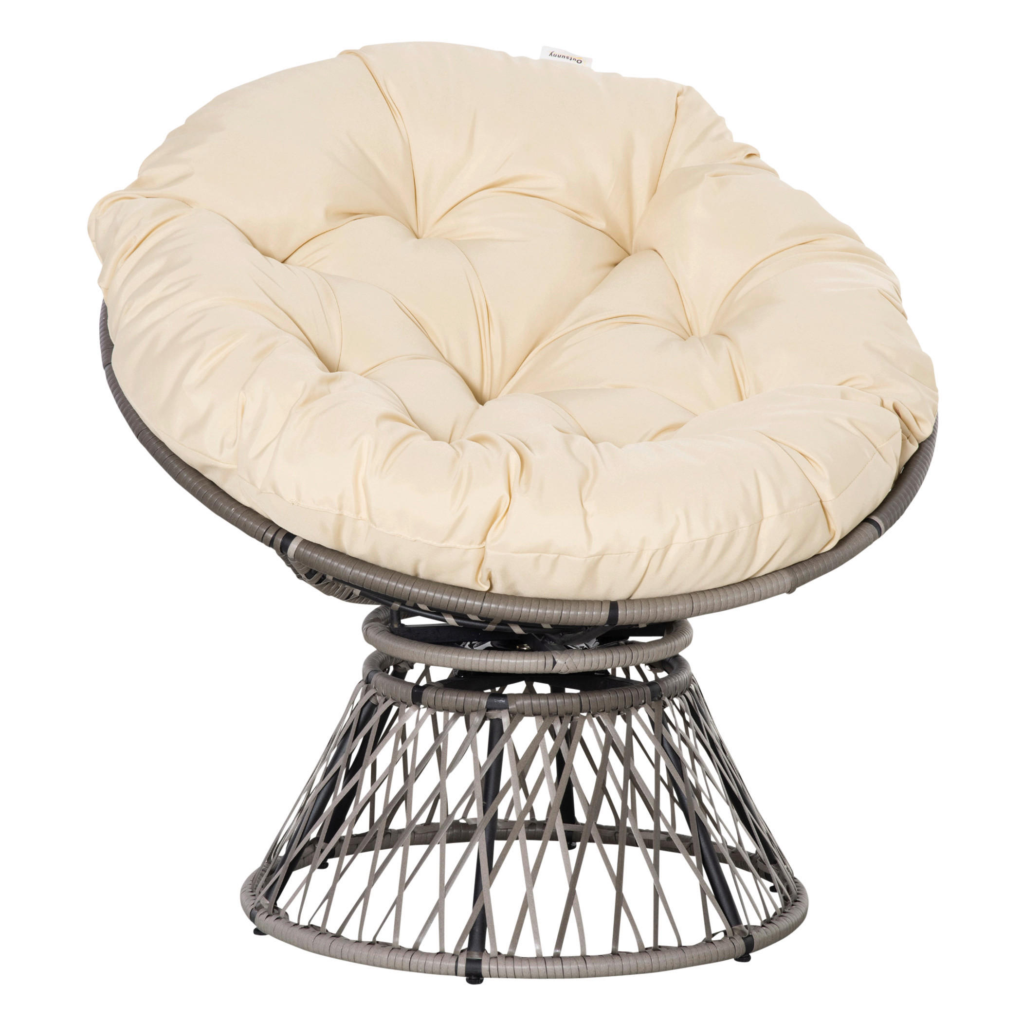 Outsunny Gartensessel beige Polyester B/H/L: ca. 97x87x90 cm