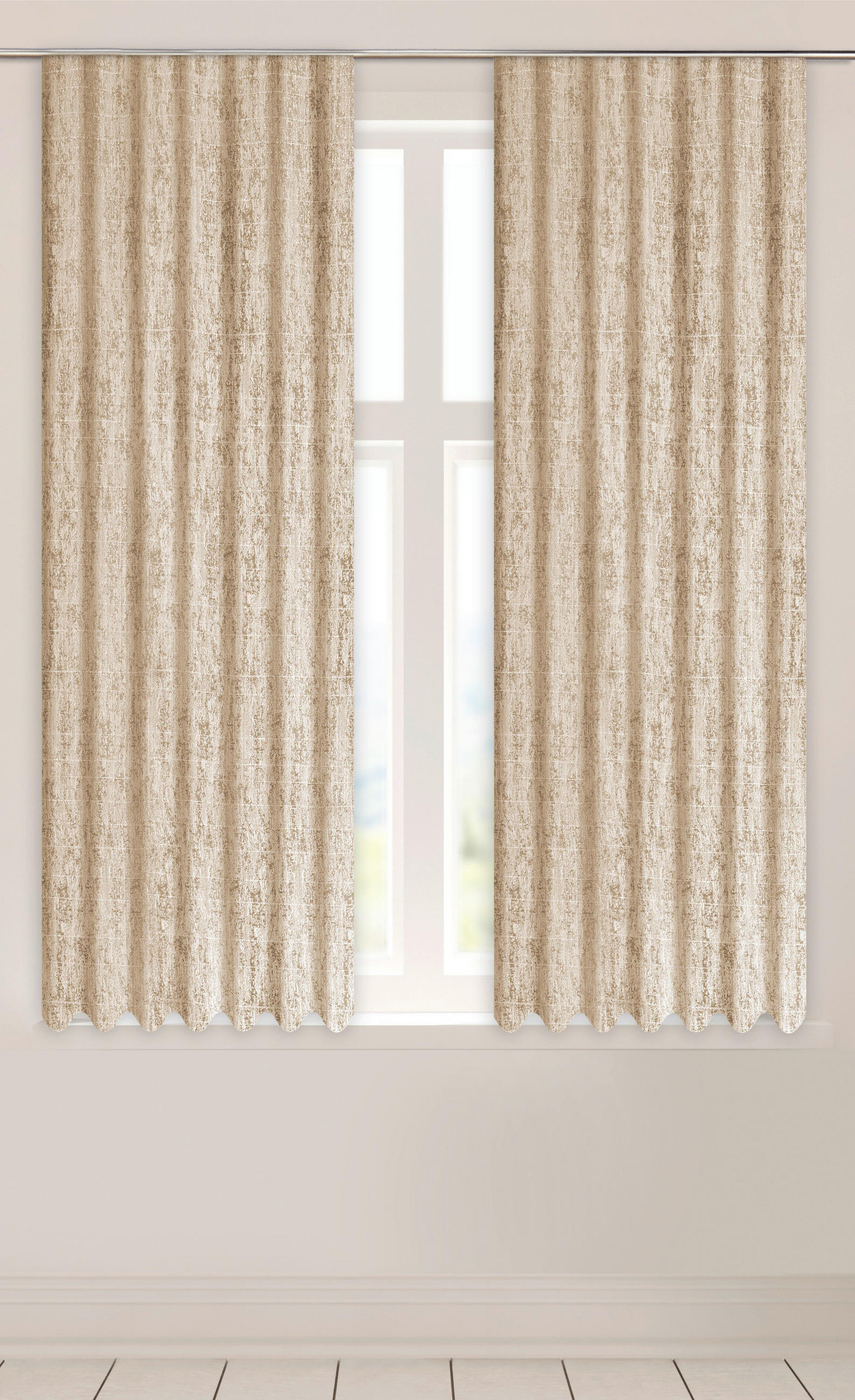 Dekovorhang Eden taupe B/L: ca. 135x175 cm