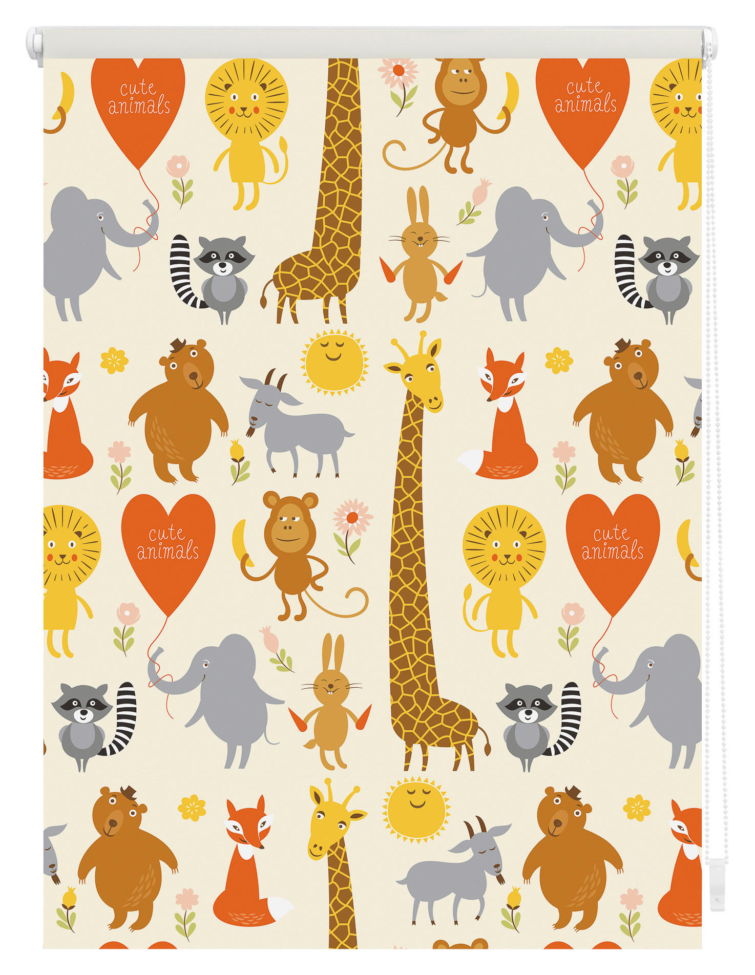 Thumbnail - LICHTBLICK Verdunkelungsrollo Cute Animals gelb B/L: ca. 70x150 cm