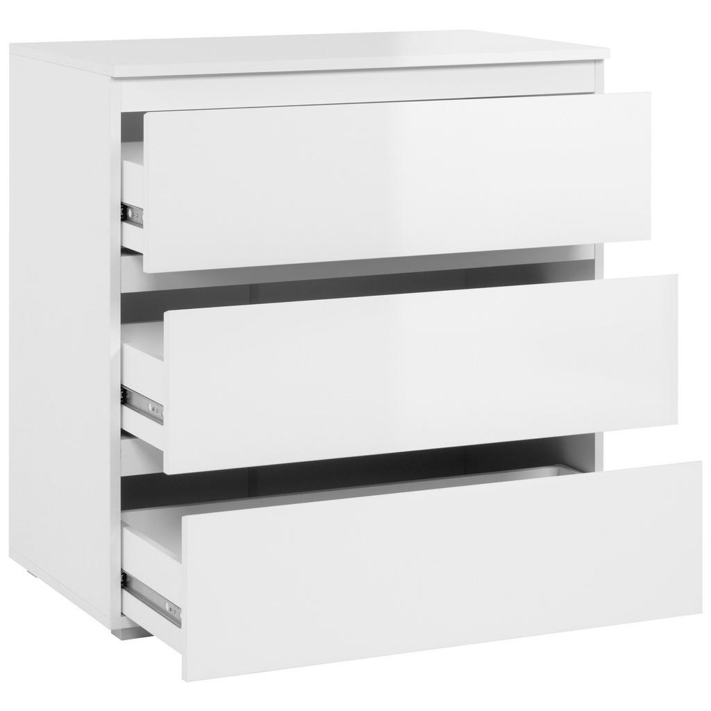 Thumbnail - Schubkastenkommode Capetown weiß glänzend weiß B/H/T: ca. 80x80x45 cm