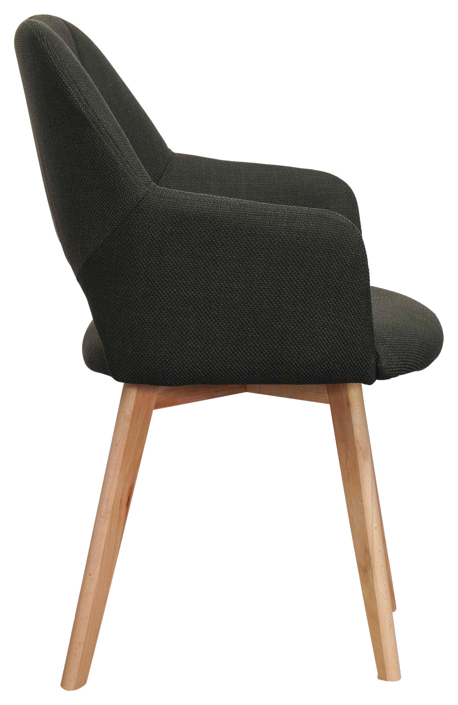 Thumbnail - Armlehnstuhl Stade anthrazit Webstoff Microfaser B/H/T: ca. 57x87x62 cm