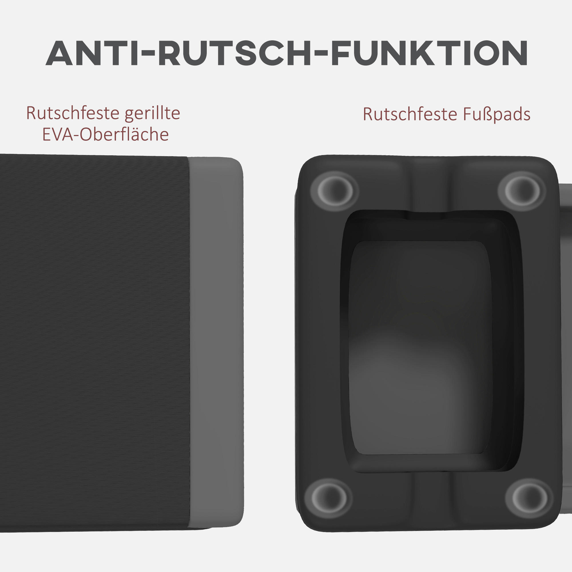 Thumbnail - SPORTNOW Aerobic-Stepper grau B/H/L: ca. 36x20,5x77 cm
