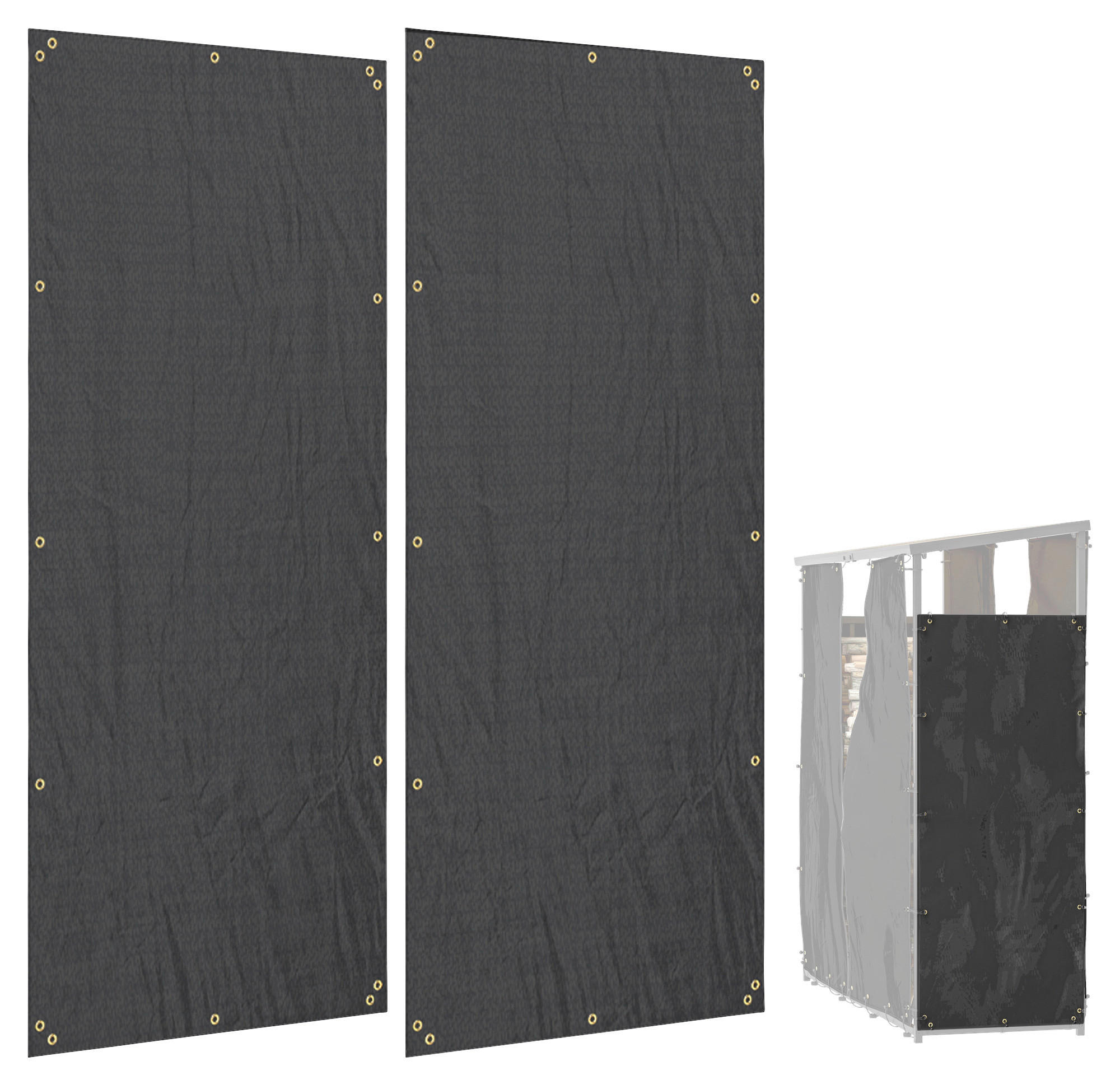 Outsunny Kaminholzregal Abdeckung schwarz Polyester B/H/L: ca. 62x0,1x148 cm