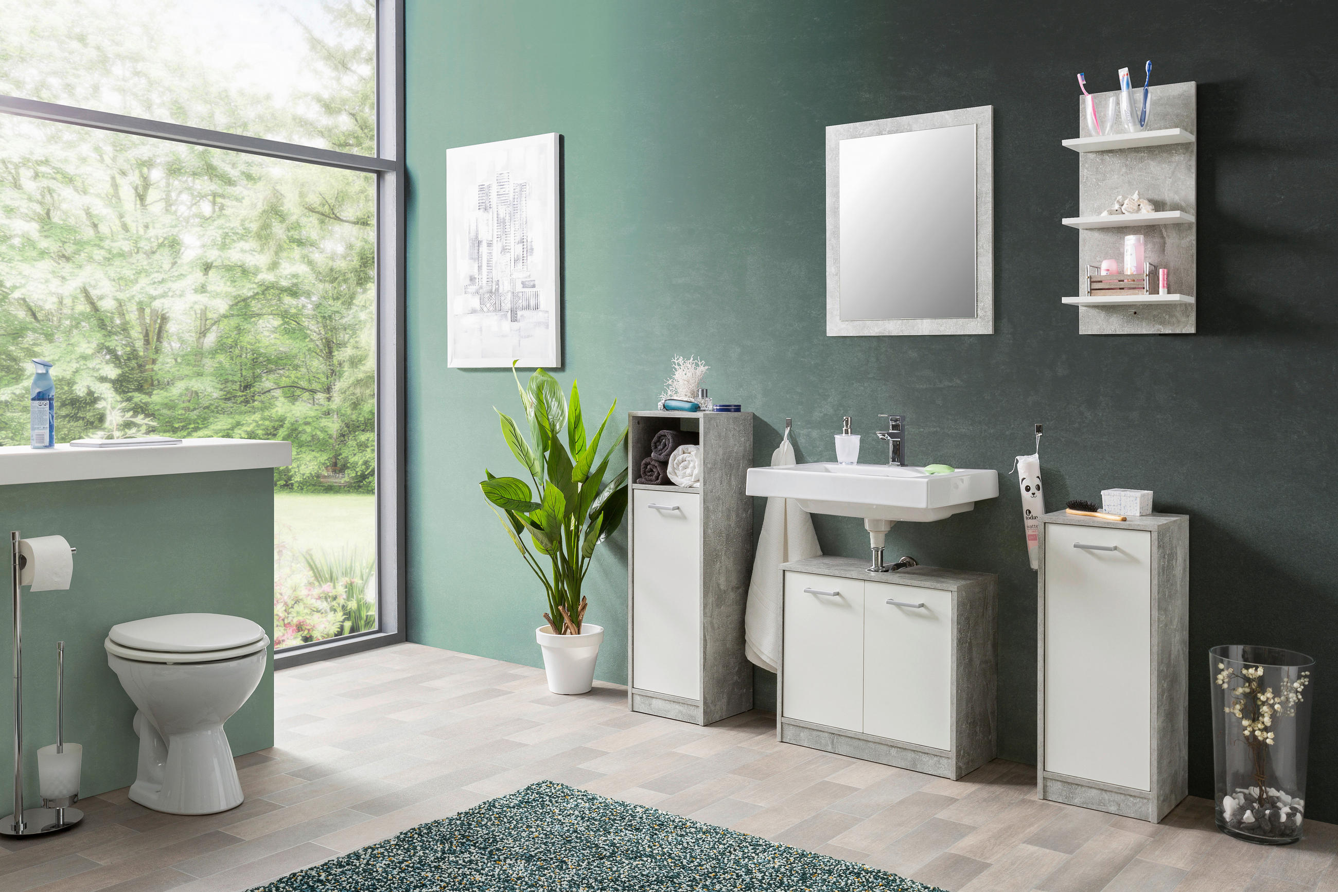 Thumbnail - Wandspiegel Madeira Beton Optik B/H: ca. 57x69 cm