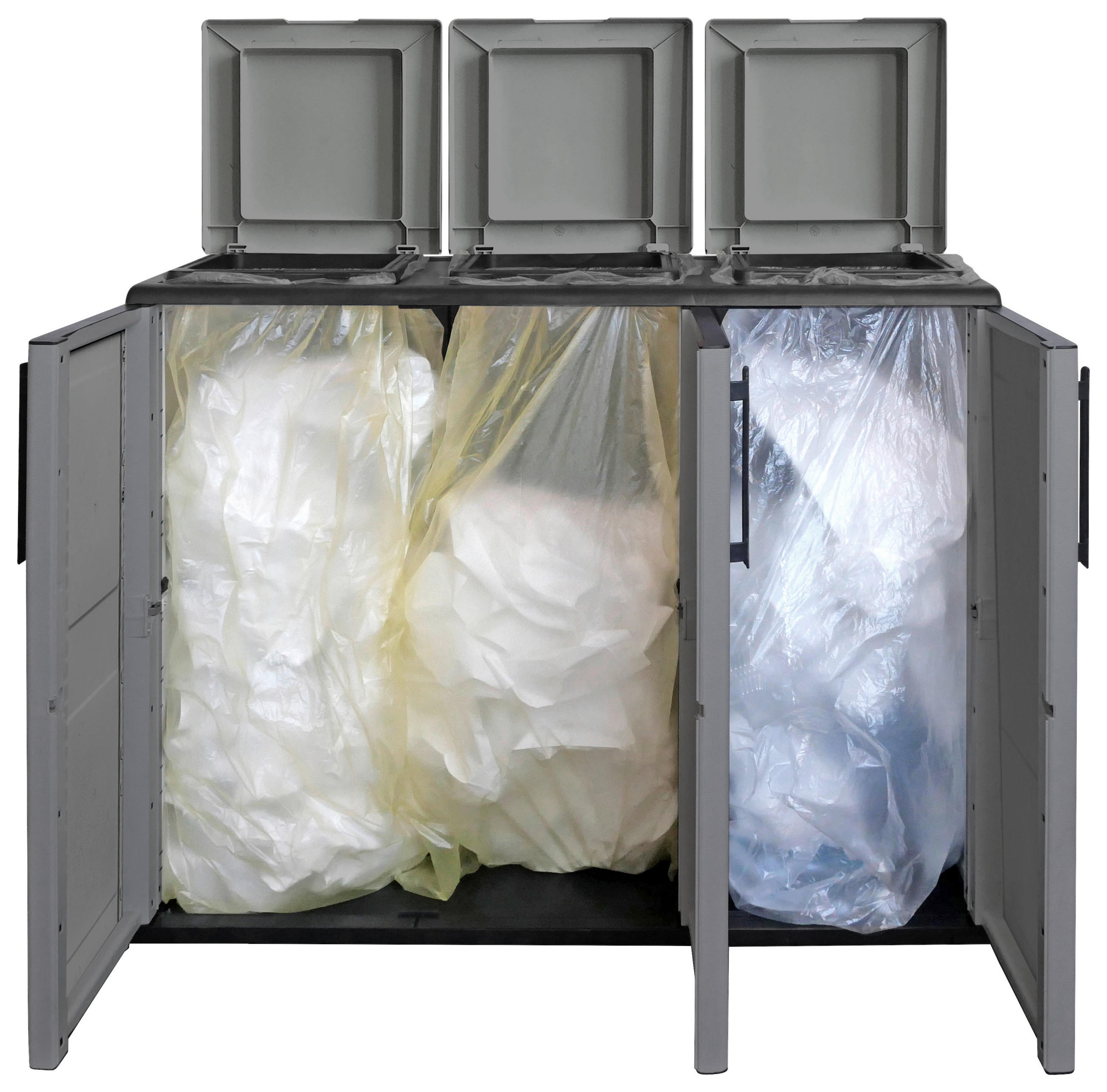 Thumbnail - ArtPlast Mülltrennungsschrank Free grau Kunststoff B/H/T: ca. 102x84x37 cm