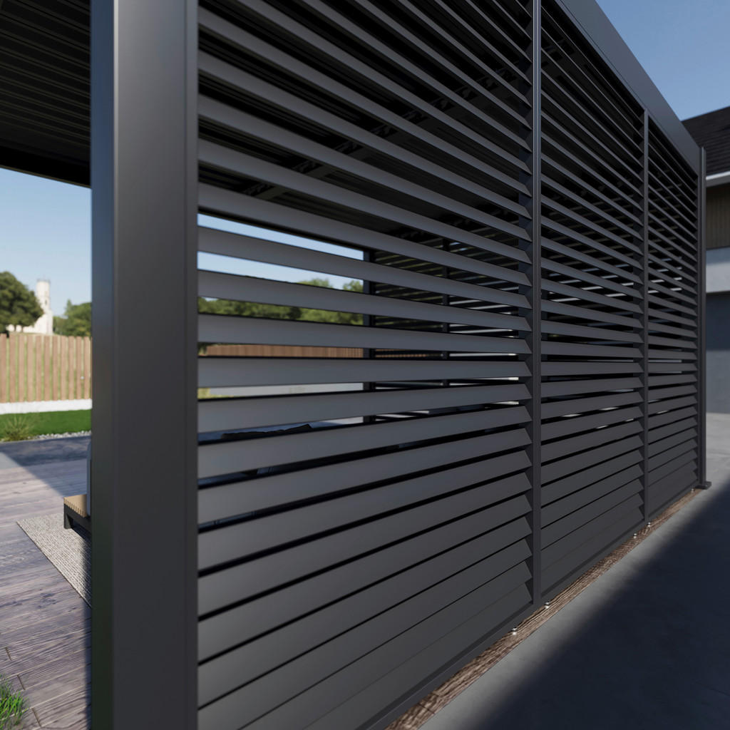 Thumbnail - Paragon Outdoor Lamellen-Sichtschutz Grand Tuscan grau Aluminium B/H: ca. 94x234 cm