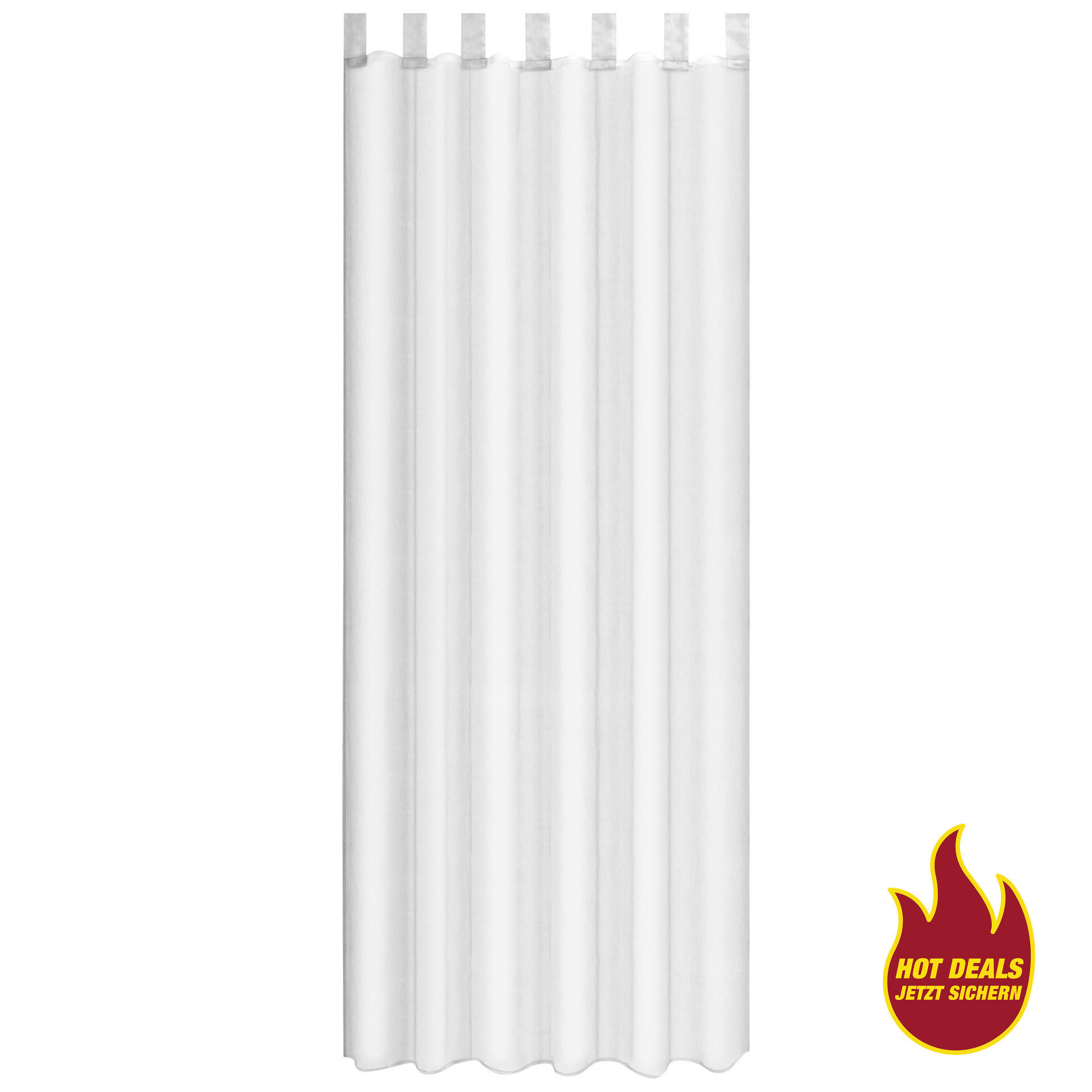 Sensation Schlaufenvorhang Look weiß B/L: ca. 140x235 cm