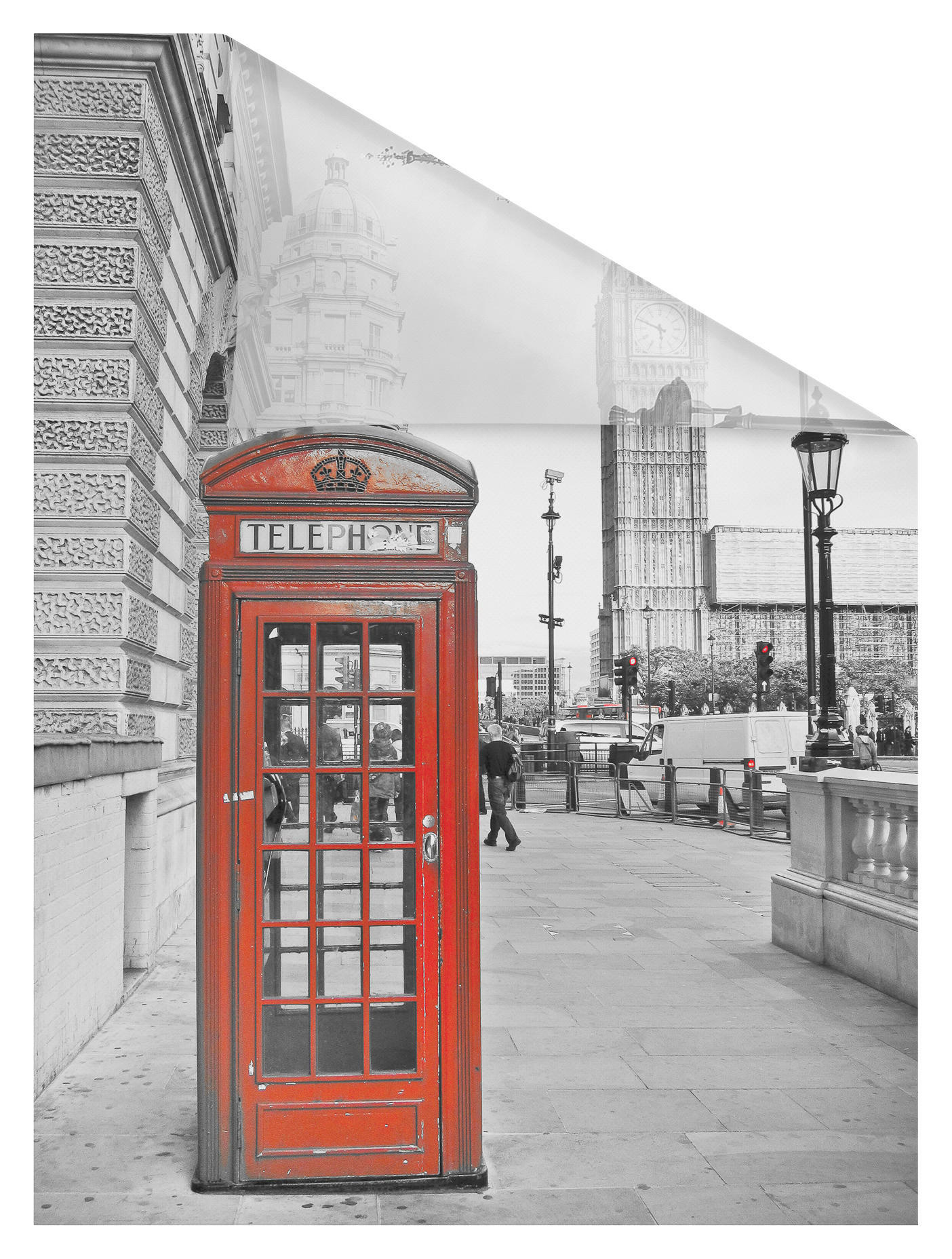 Thumbnail - LICHTBLICK Fensterfolie London London London rot B/L: ca. 50x50 cm