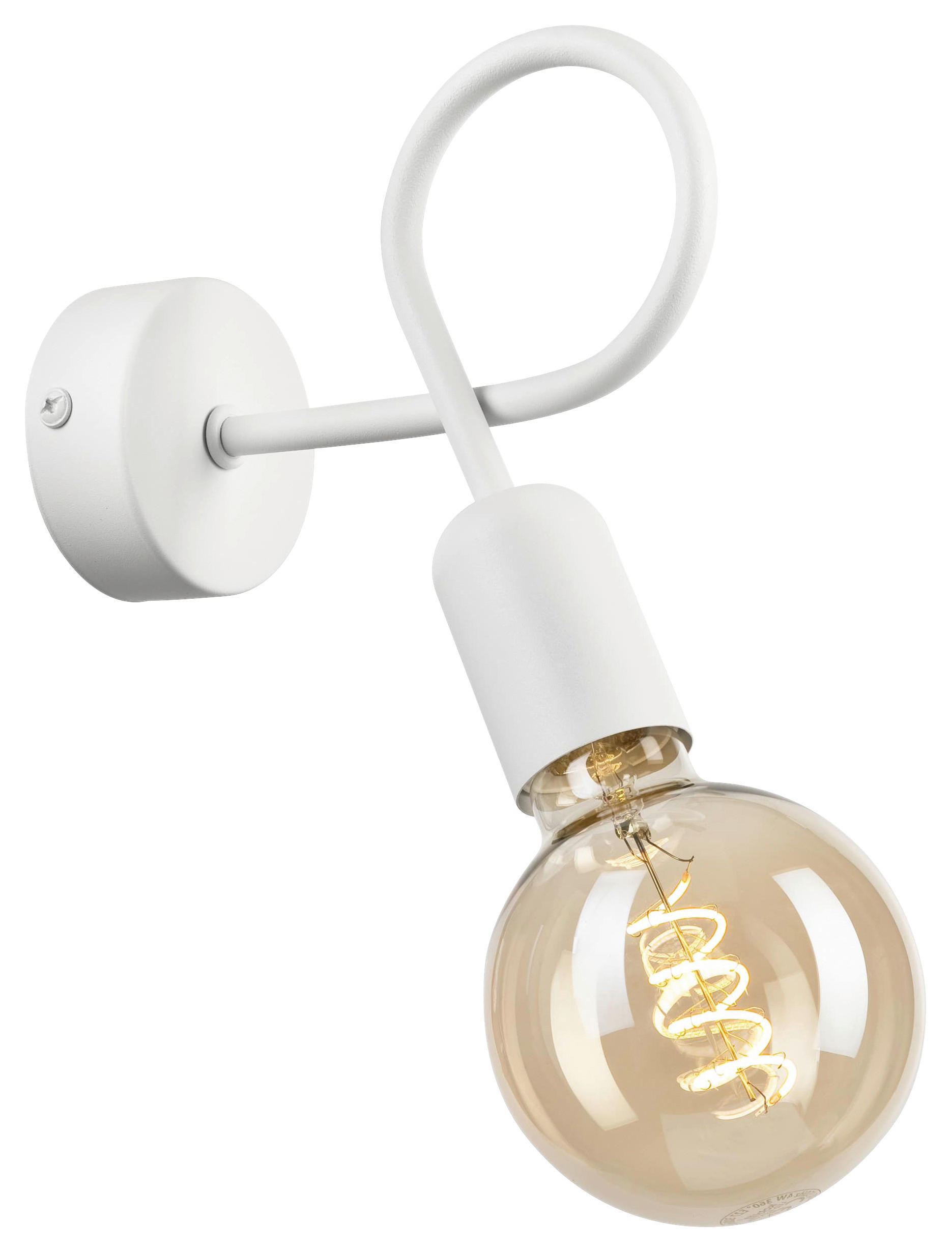 Lamkur Wandleuchte weiß Stahl B/H/L: ca. 8x18x16 cm E27 1 Brennstellen