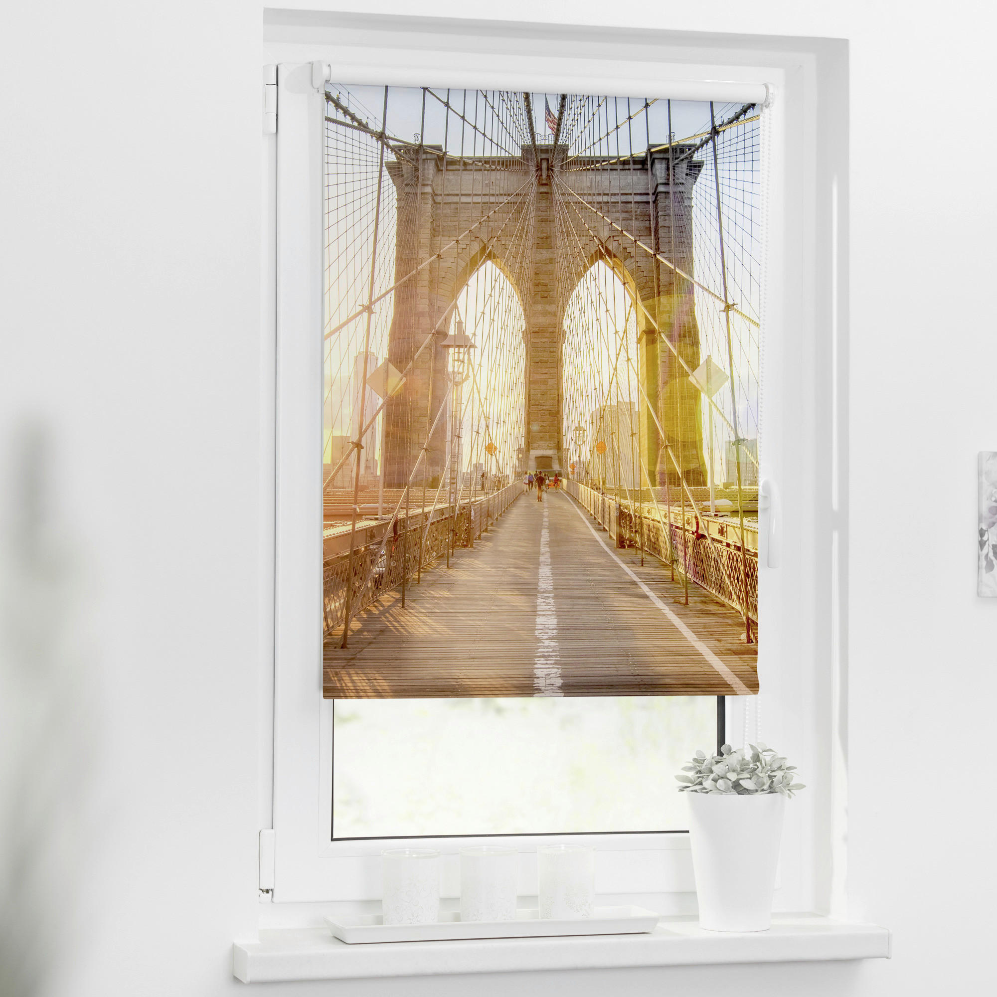 LICHTBLICK Verdunkelungsrollo Brookly Bridge orange B/L: ca. 70x150 cm