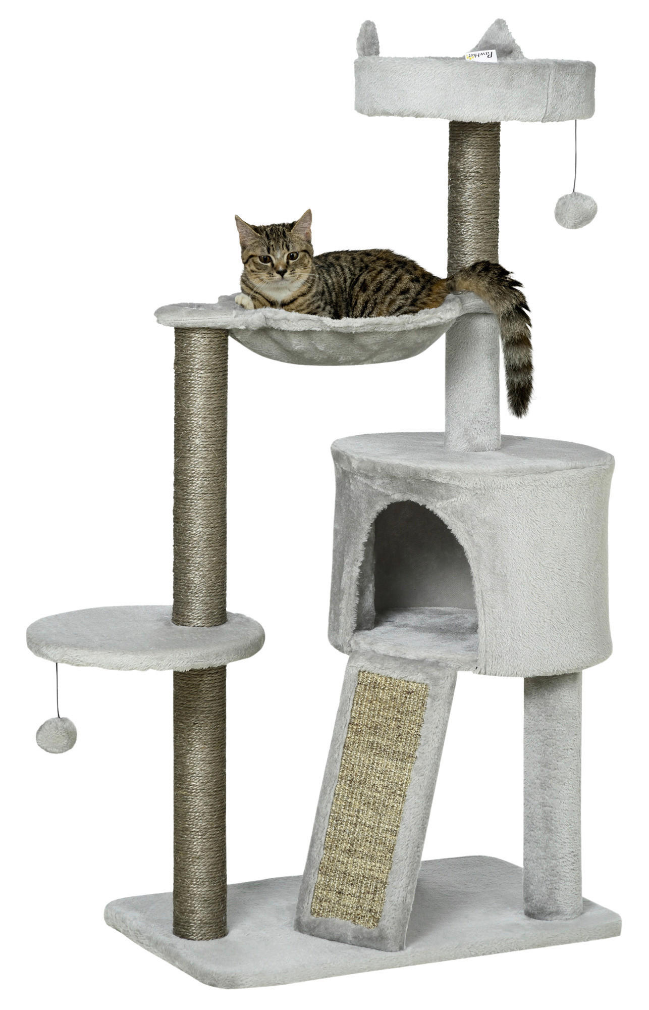 PawHut Kratzbaum hellgrau Polypropylen B/H/L: ca. 40x60x113 cm