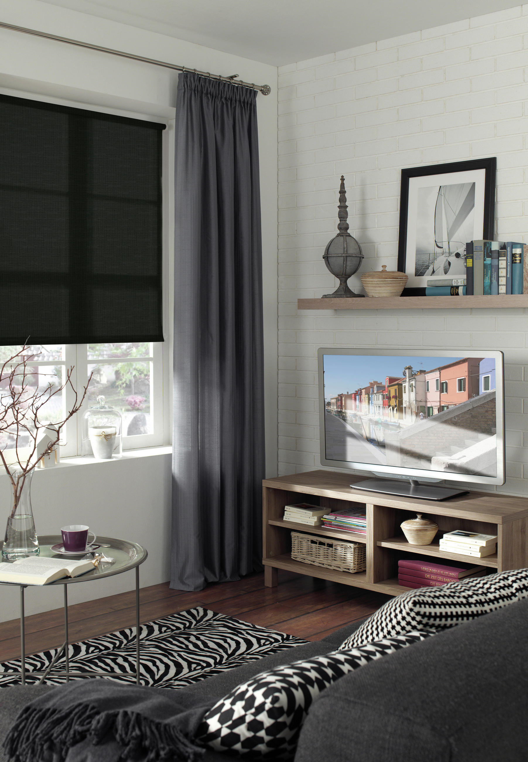 Boviva Rollo Struktur schwarz B/L: ca. 60x150 cm