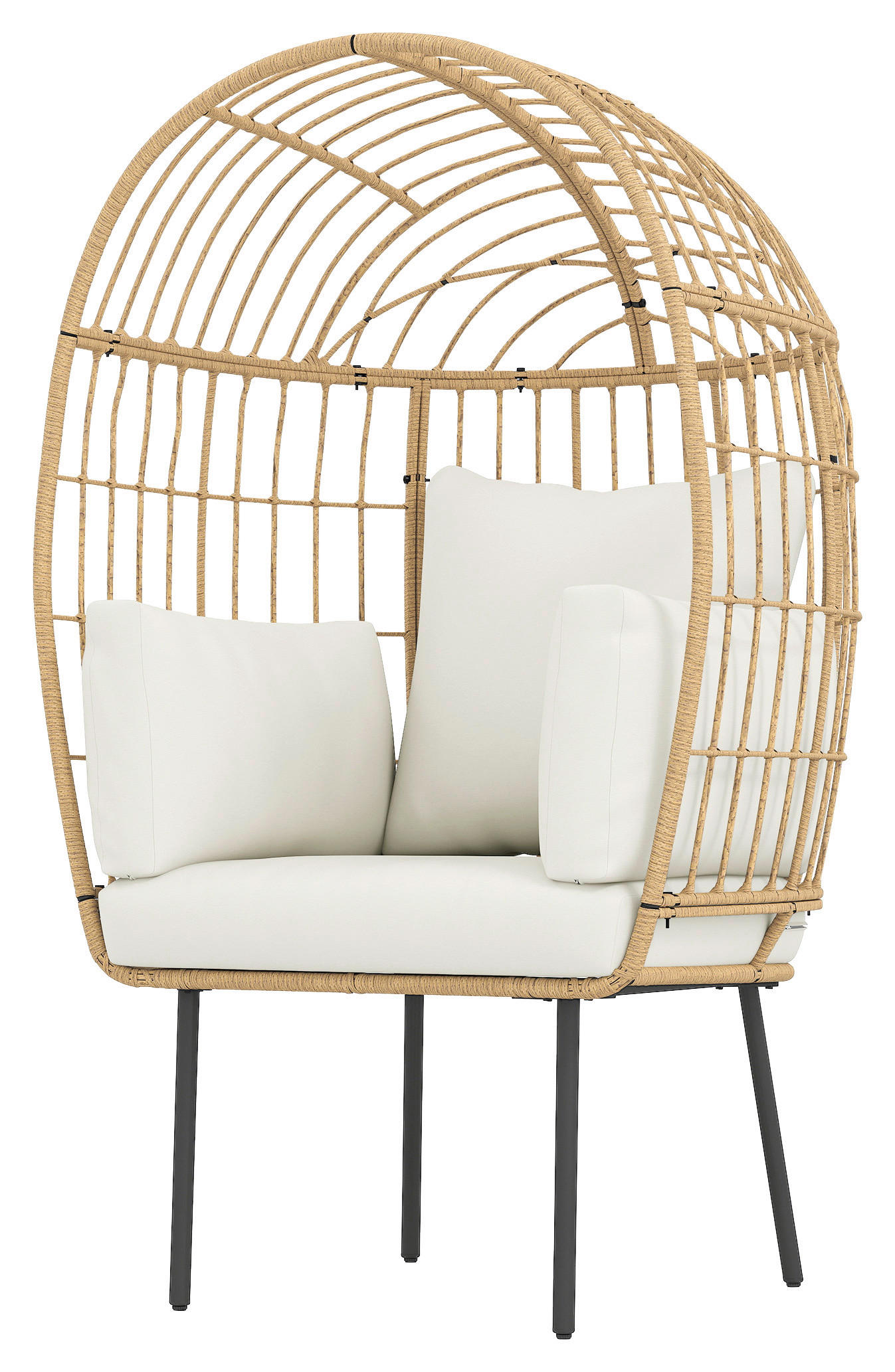 Outsunny Rattansessel beige Polyethylen B/H/L: ca. 80x155x95 cm