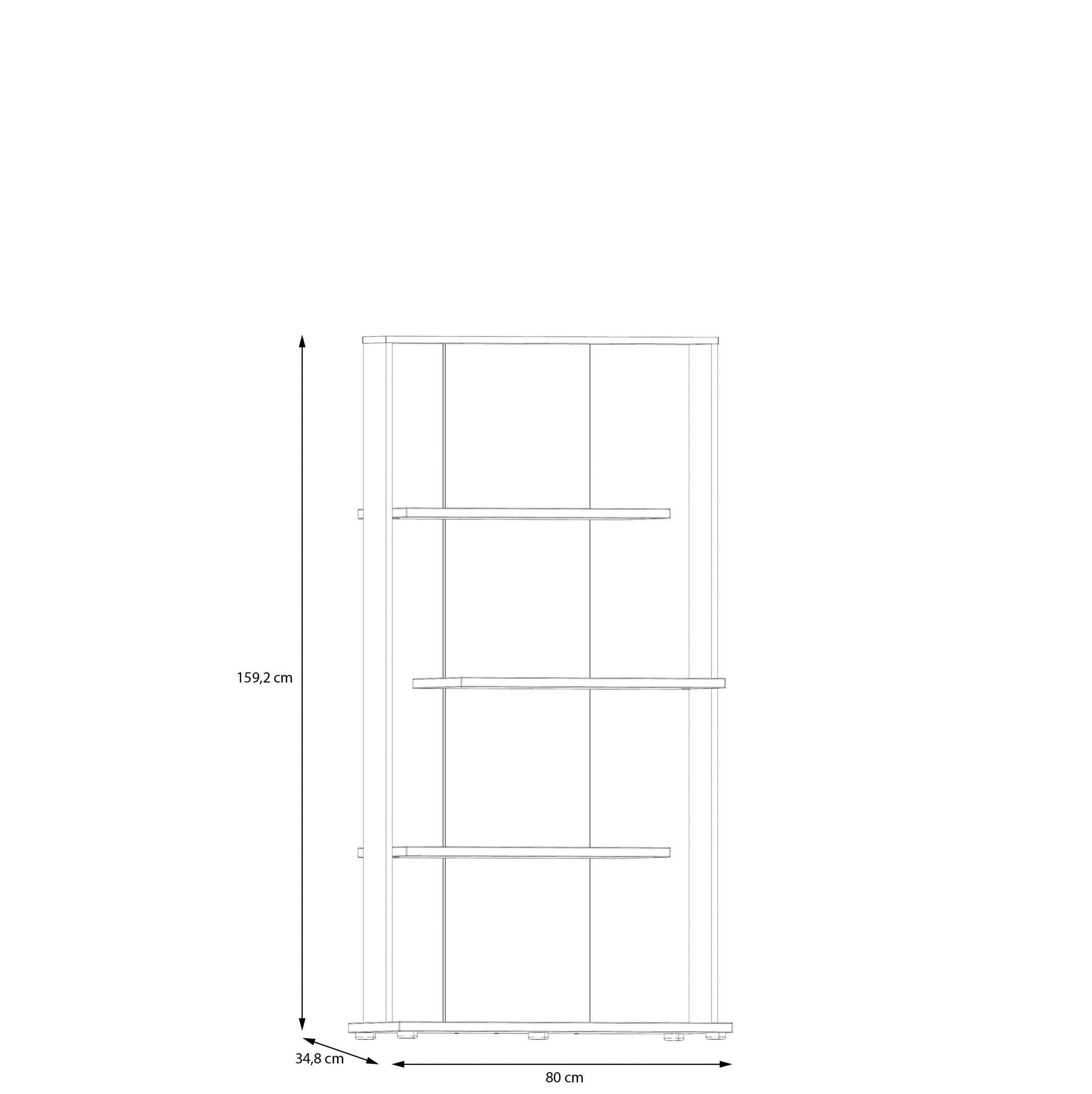Thumbnail - Regal  Eiche Artisan Nachbildung schwarz B/H/T: ca. 80x159x35 cm