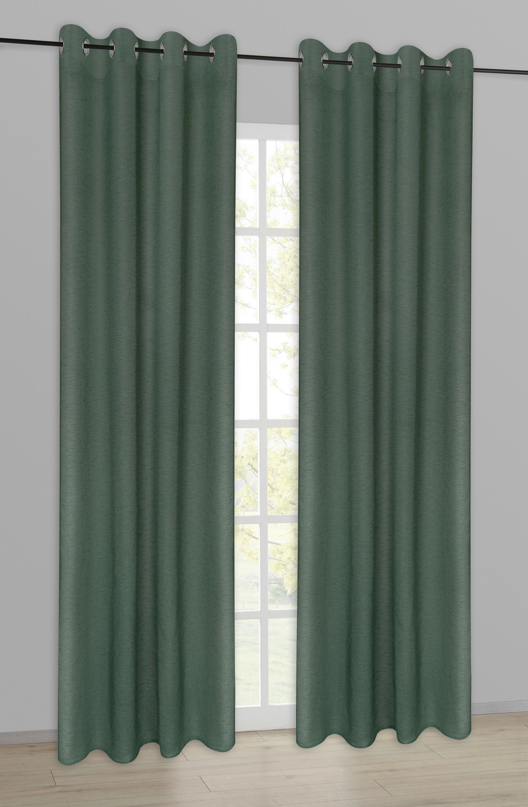 happy home Ösenvorhang Freiburg dunkelsalbei B/L: ca. 140x235 cm