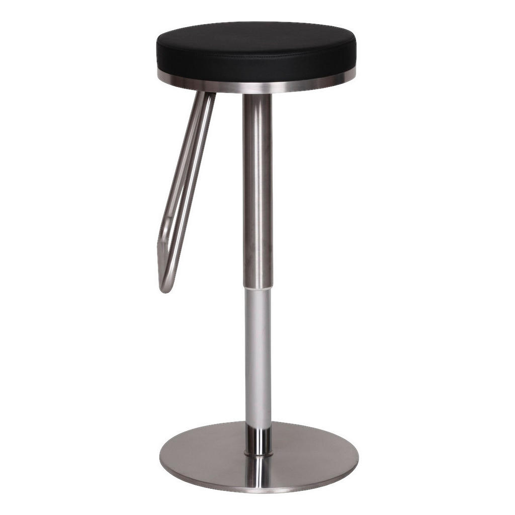 Thumbnail - Barhocker schwarz Edelstahl Kunstleder Edelstahl B/H/T: ca. 39x54x39 cm