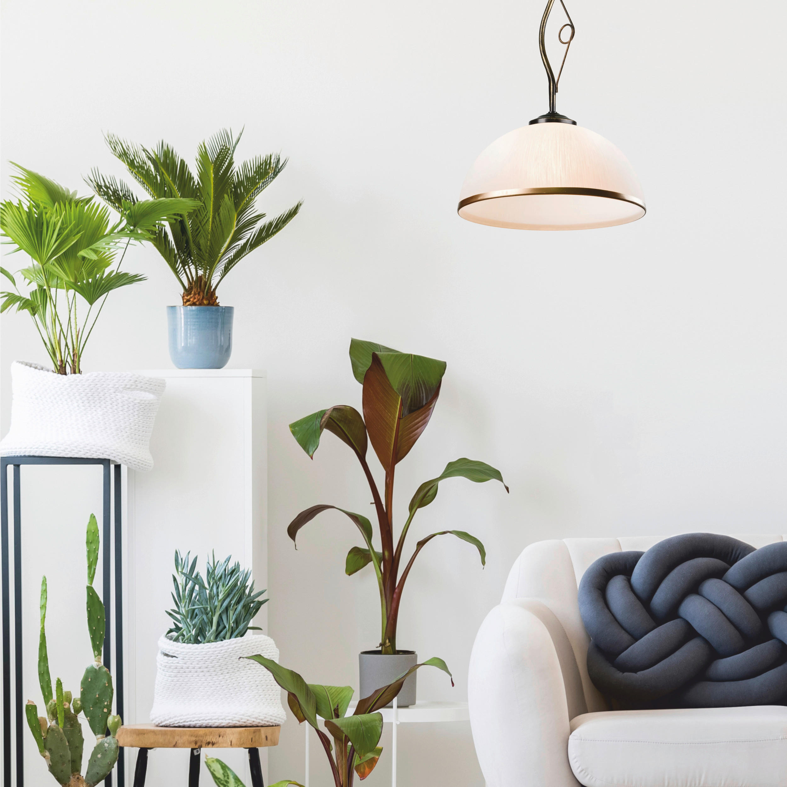 Thumbnail - Lamkur Deckenleuchte Retro schwarz Glas Stahl B/H/L: ca. 32,5x45x32,5 cm E27 1 Brennstellen