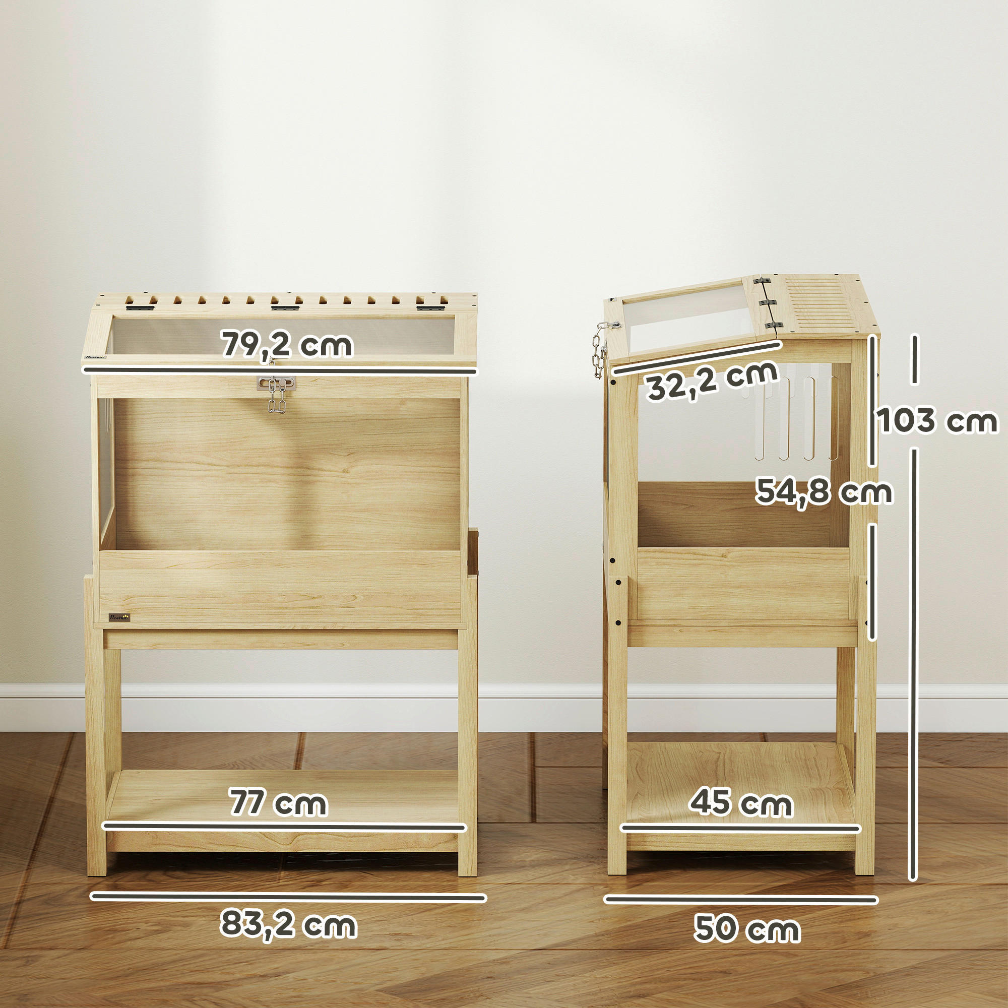 Thumbnail - PawHut Hamsterkäfig Holzoptik MDF B/H/L: ca. 50x103x83,2 cm