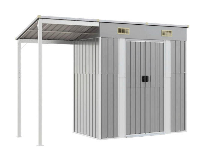 vidaXL Gartenhaus grau B/H/T: ca. 277x181x110,5 cm