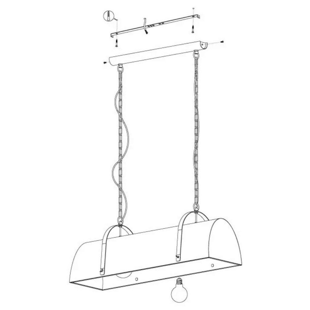 Thumbnail - Eglo Pendelleuchte braun Stahl B/H/L: ca. 28x110x70 cm E27 2 Brennstellen