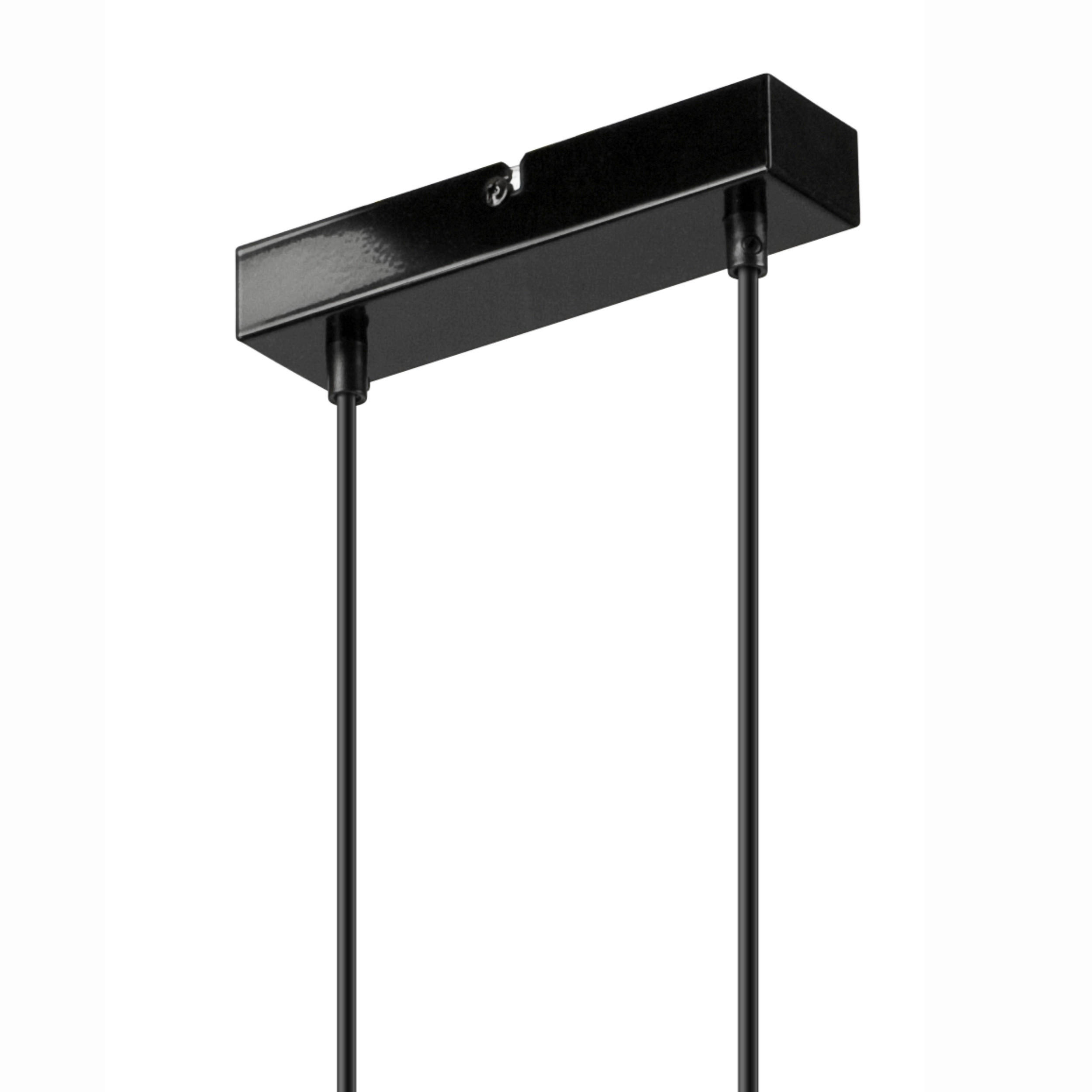 Thumbnail - Lamkur Pendelleuchte SIMON 37356 schwarz Stahl Holz H/L: ca. 94x20 cm E27 2 Brennstellen