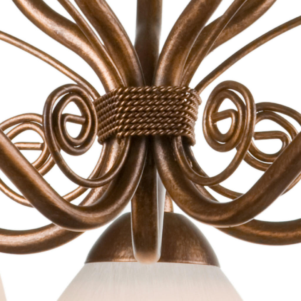 Thumbnail - Lamkur Pendelleuchte Retro II braun Stahl Glas H/L: ca. 73x49 cm E27 5 Brennstellen