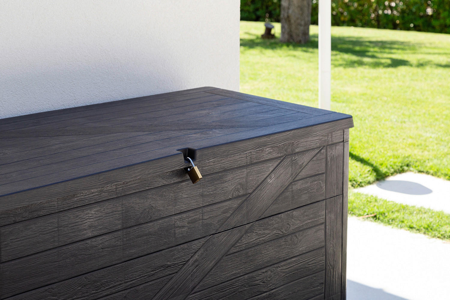Thumbnail - Toomax Aufbewahrungsbox Wood anthrazit Kunststoff B/H/L: ca. 63x56x120 cm