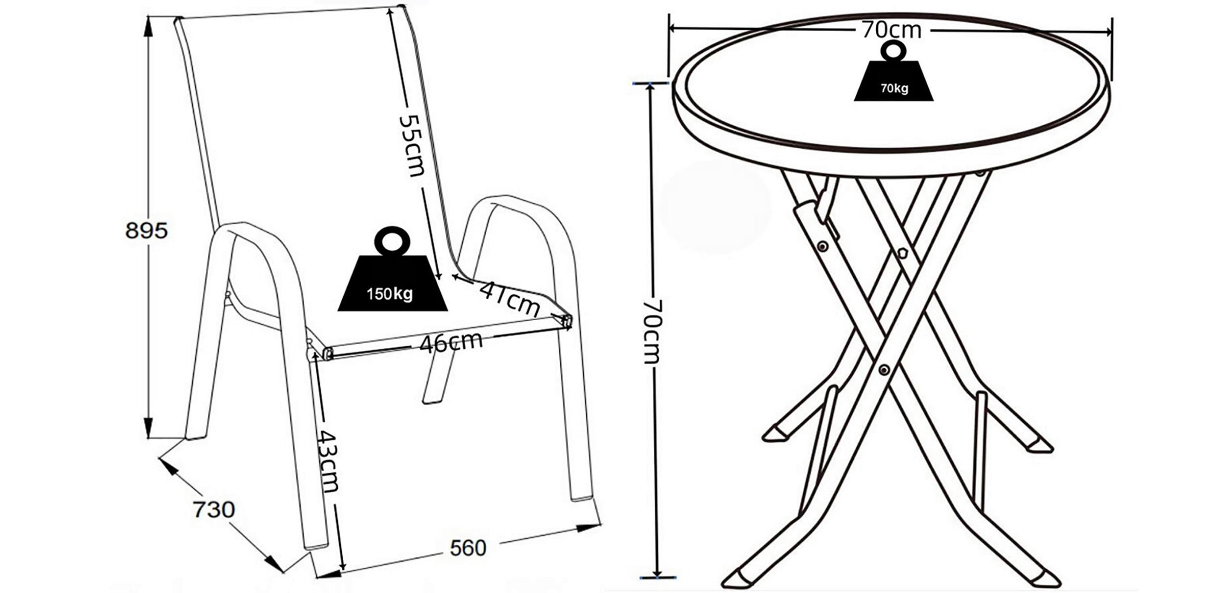 Thumbnail - VCM Gartensitzgruppe Sonlas anthrazit Glas B/H/L: ca. 70x89x70 cm