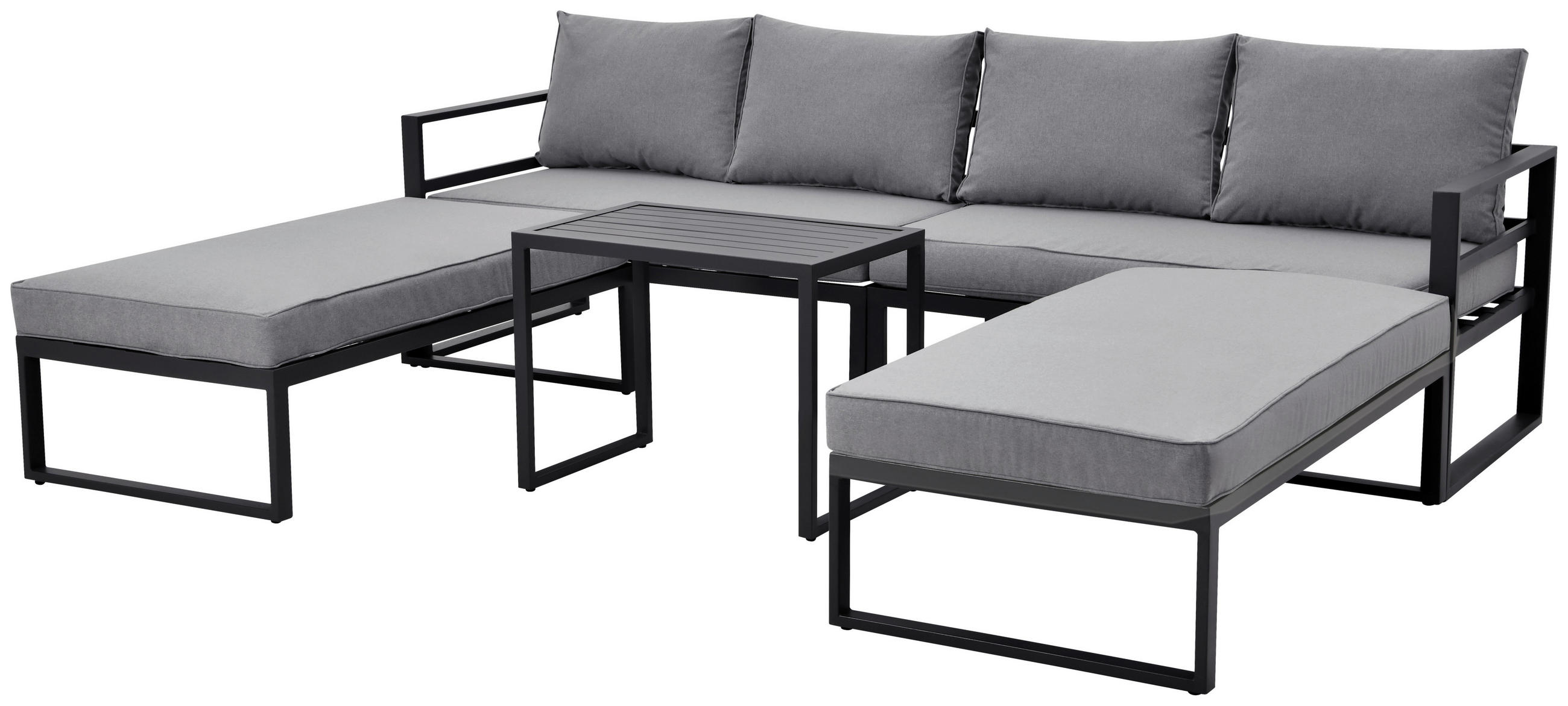 Loungeset Bilbao schwarz Stahl