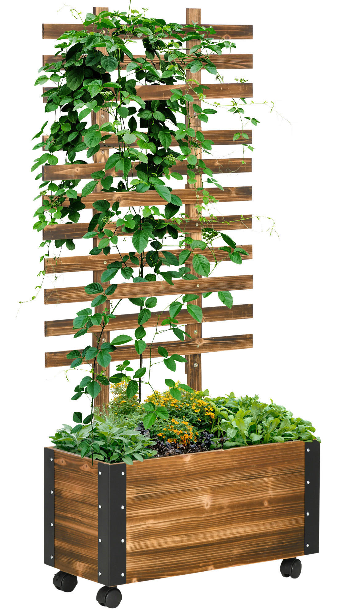 Outsunny Blumenkasten mit Rankhilfe