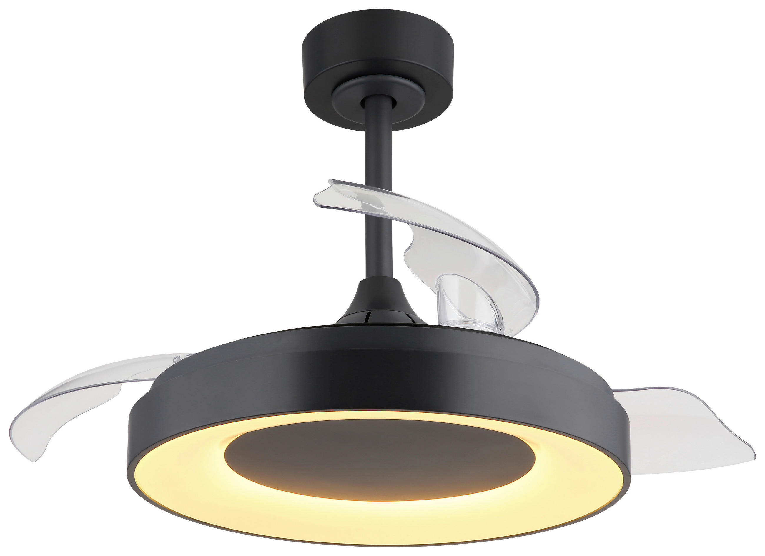 GLOBO Deckenventilator transparent grau Opal H/D: ca. 44,8x91 cm max. 40 W
