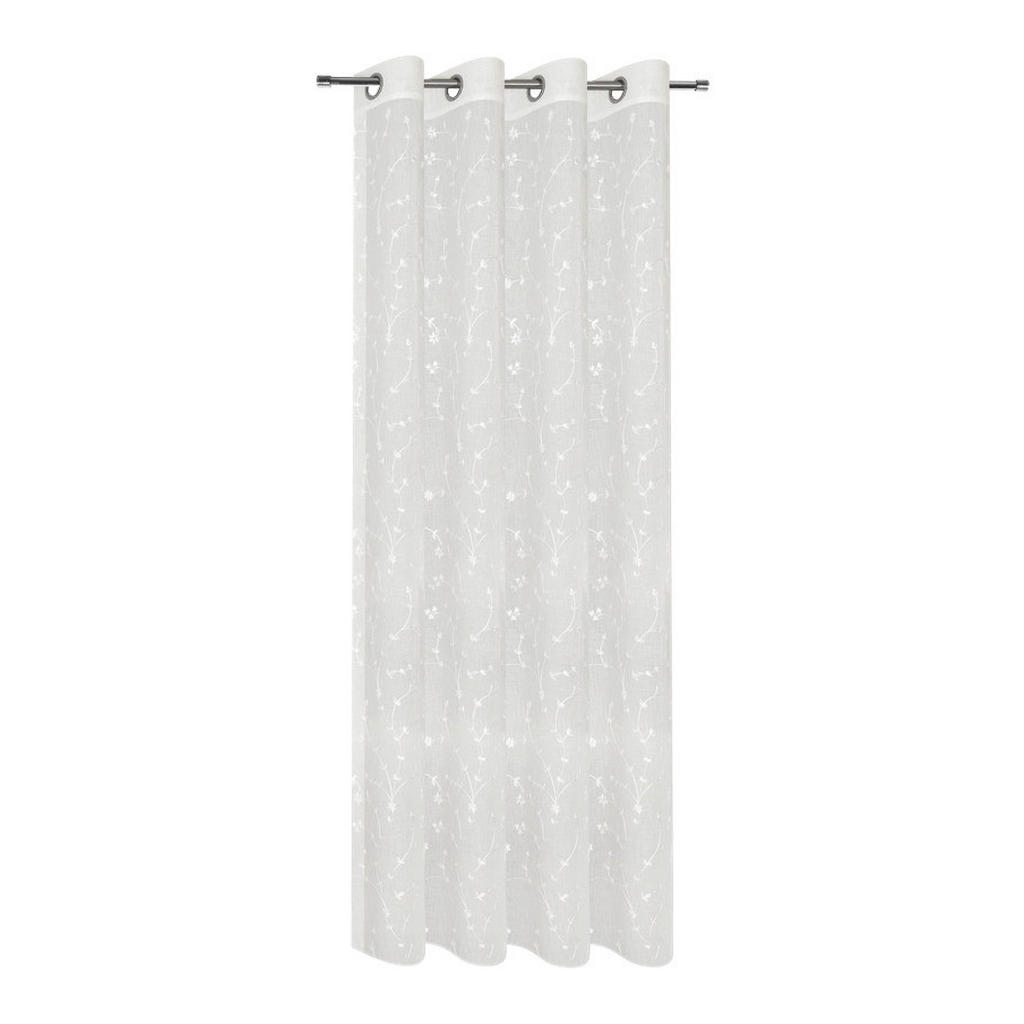 Thumbnail - Happy Home Ösenvorhang Blümchen weiß B/L: ca. 140x245 cm