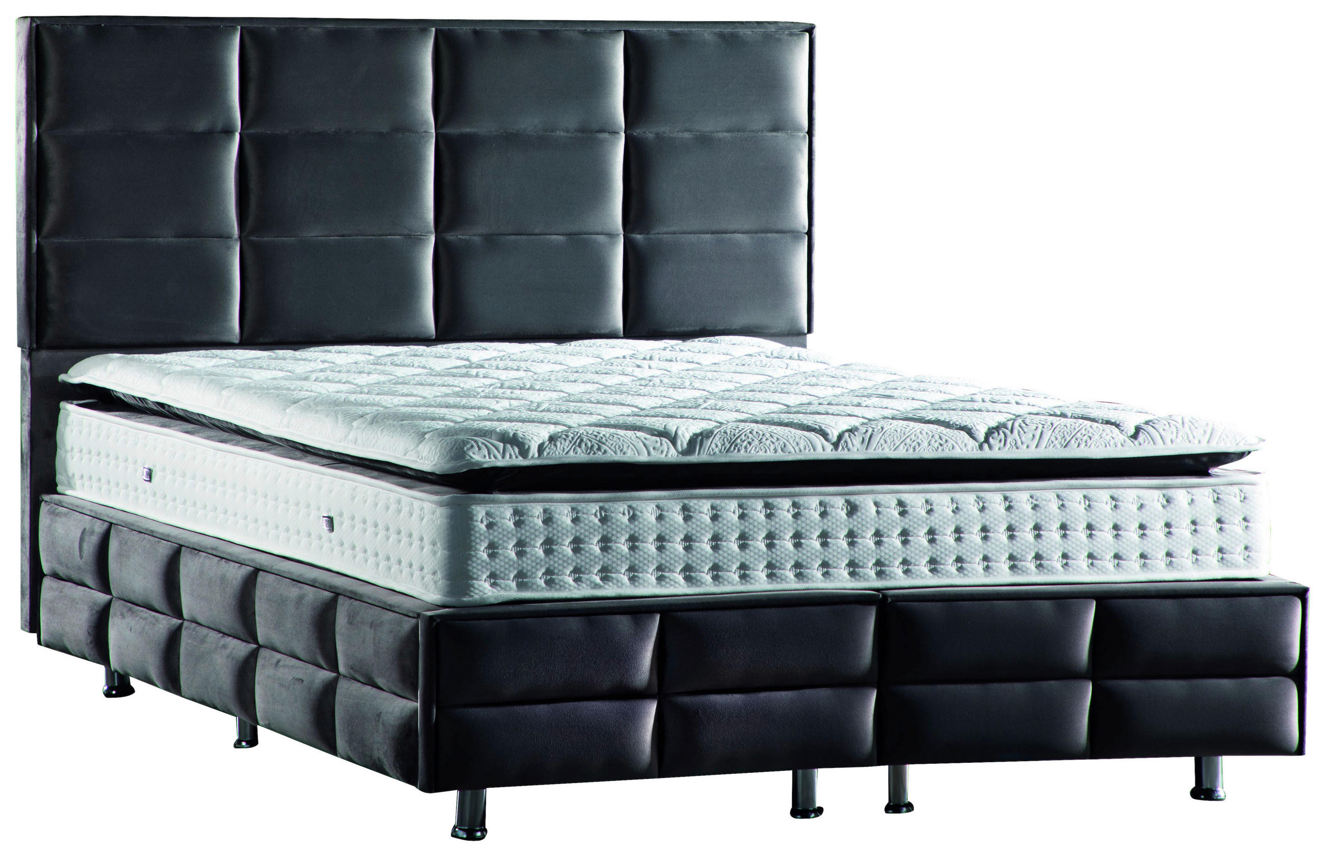 Thumbnail - Polsterbett Carina grau Kunstleder