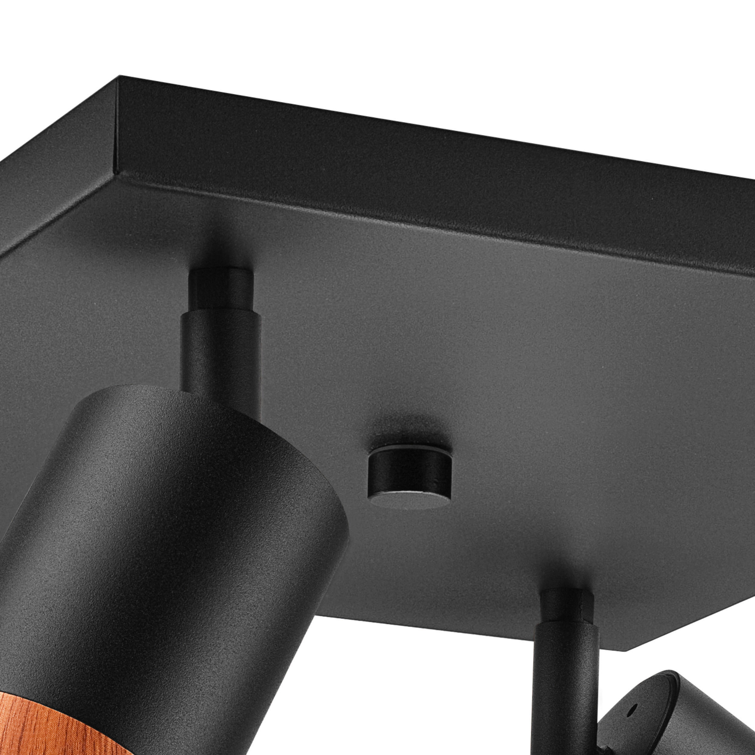 Thumbnail - Lamkur Deckenleuchte schwarz Stahl Glas B/H/L: ca. 28x19x28 cm 4 Brennstellen