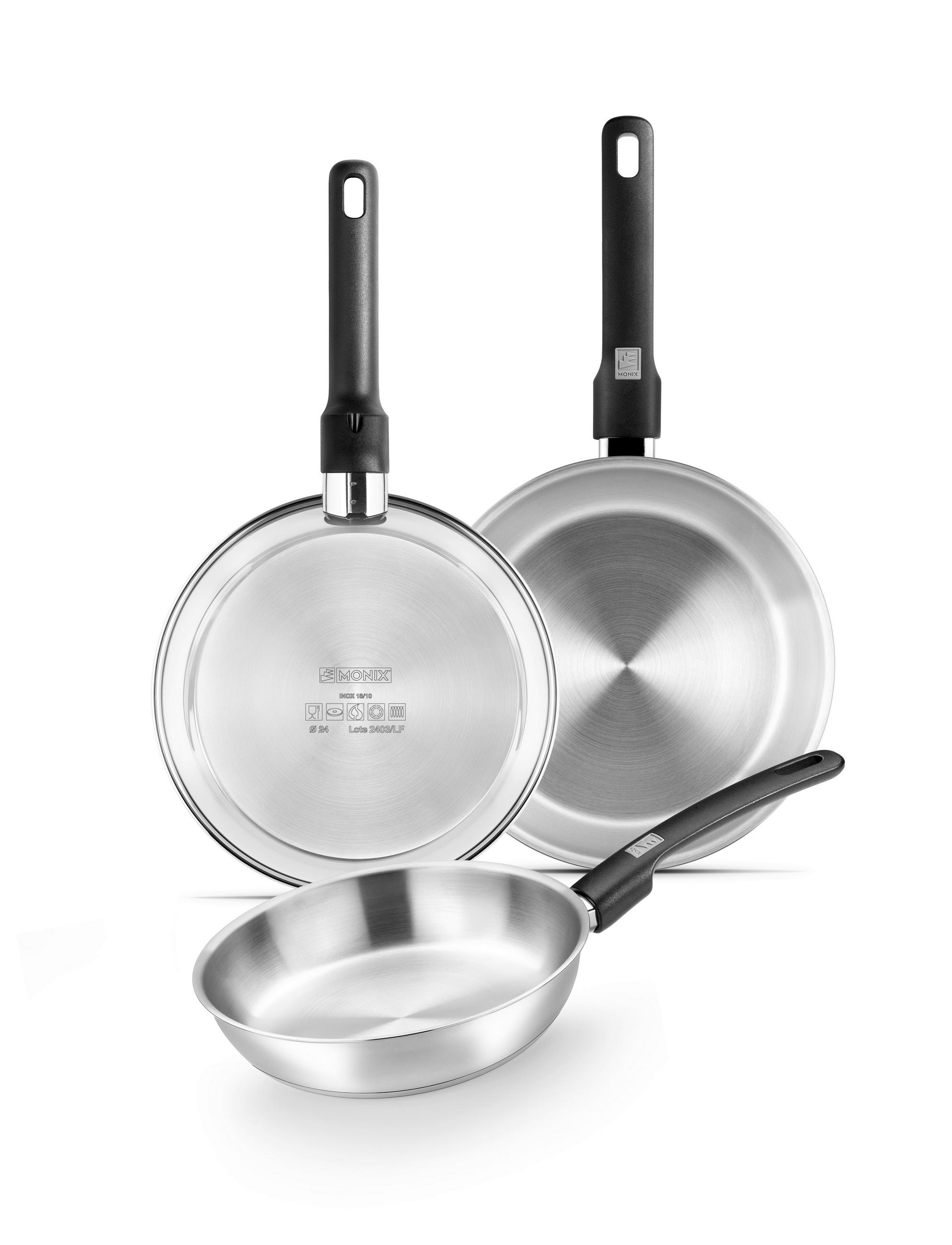 Monix Pfannenset Elite silber Edelstahl 3 tlg.
