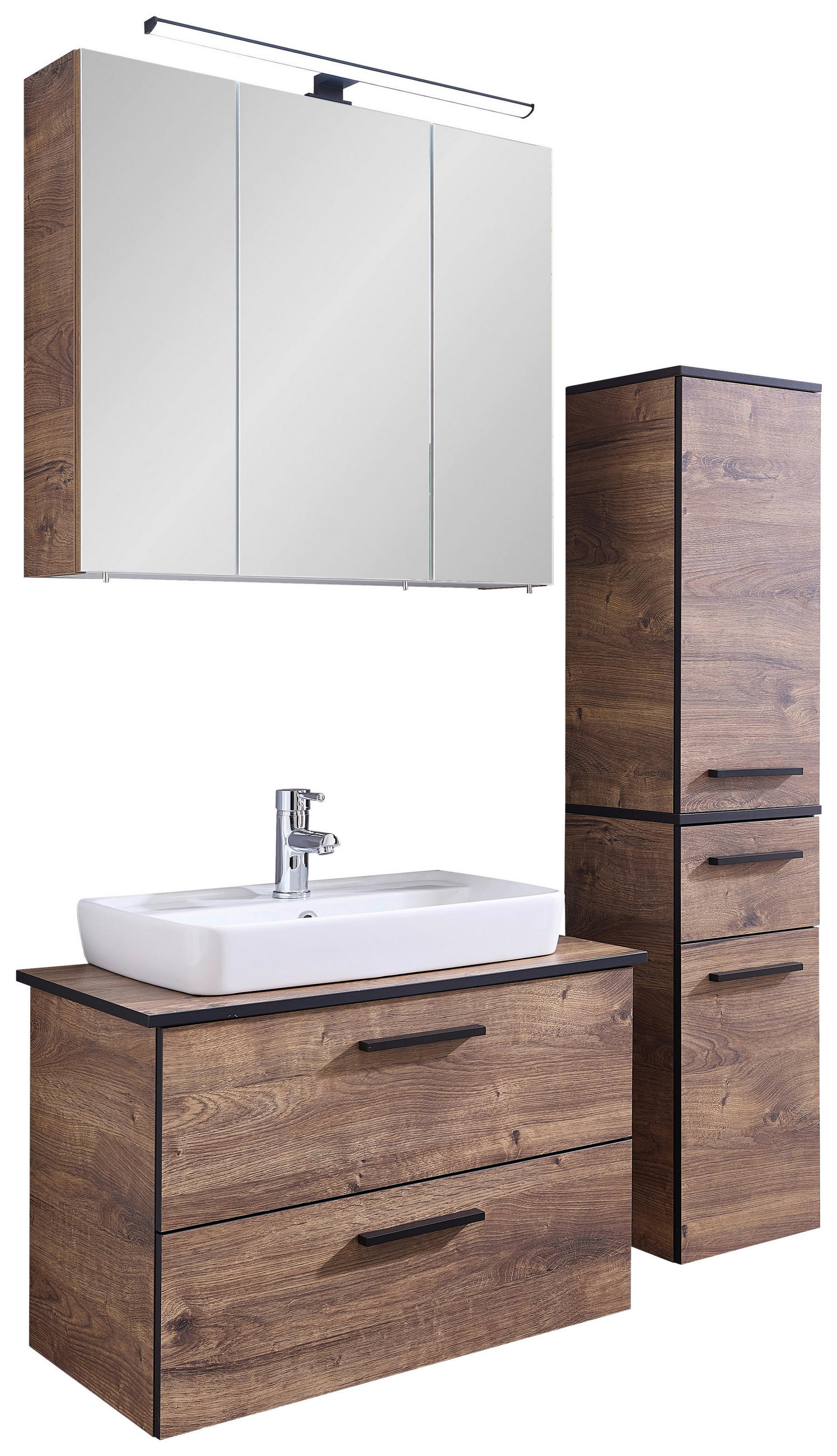 Badezimmer-Set Quickset 374 Eiche Ribeck Nachbildung B/H/T: ca. 75x200x44,5 cm