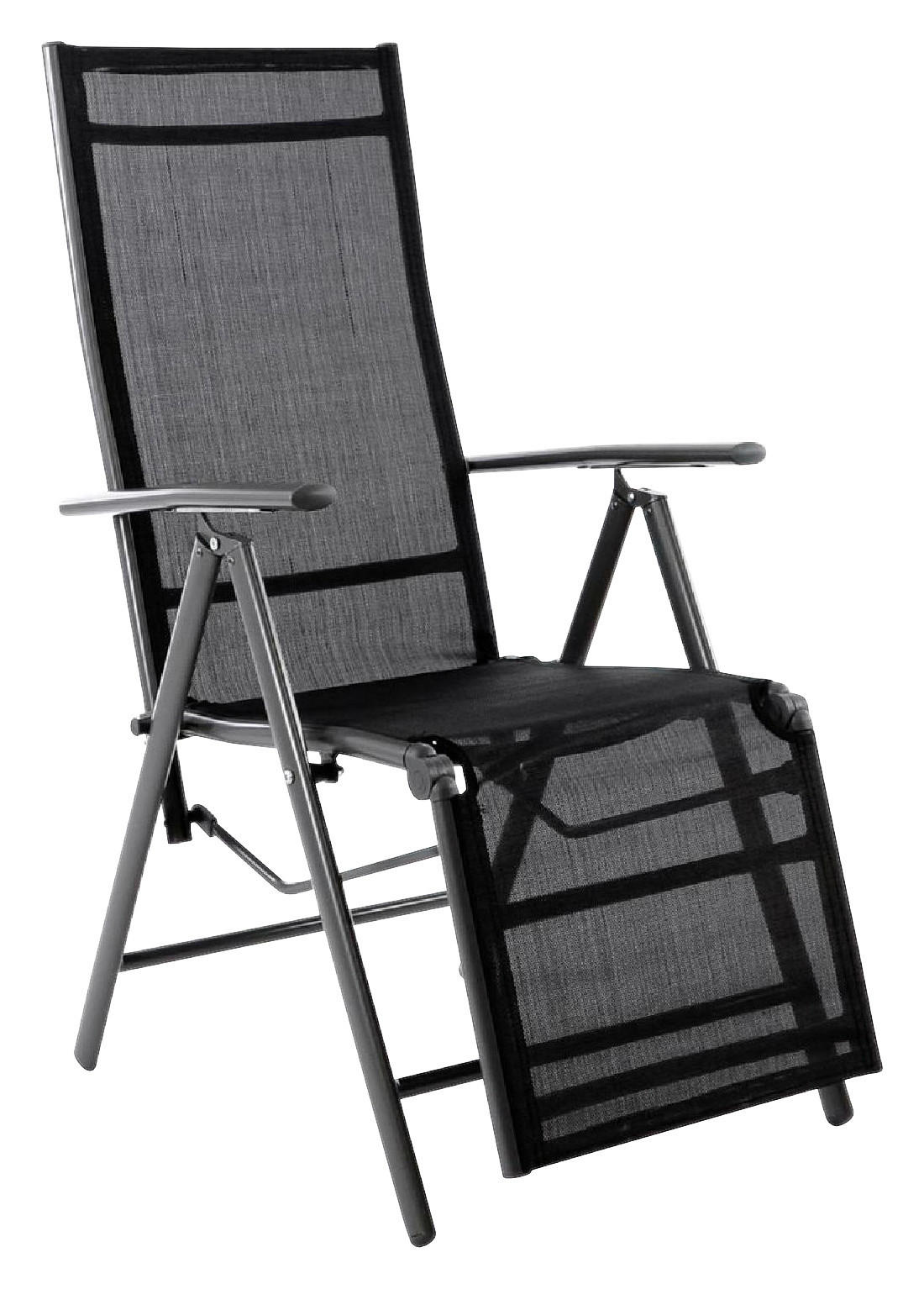VCM Klappsessel schwarz Textilene B/H/T: ca. 55x112x60 cm