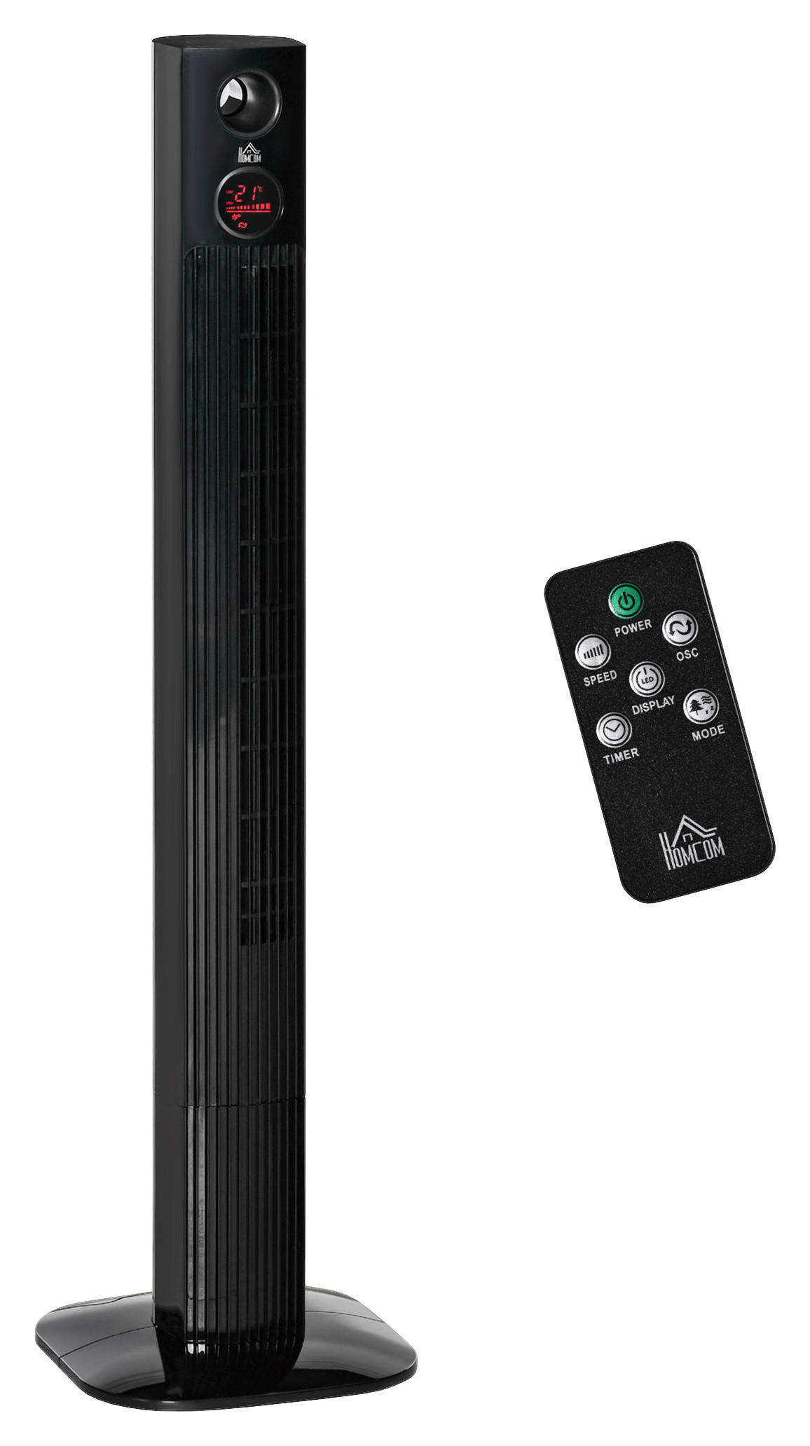 HOMCOM Ventilator schwarz Kunststoff Polypropylen Edelstahl B/H/L: ca. 31,5x31,5x117 cm