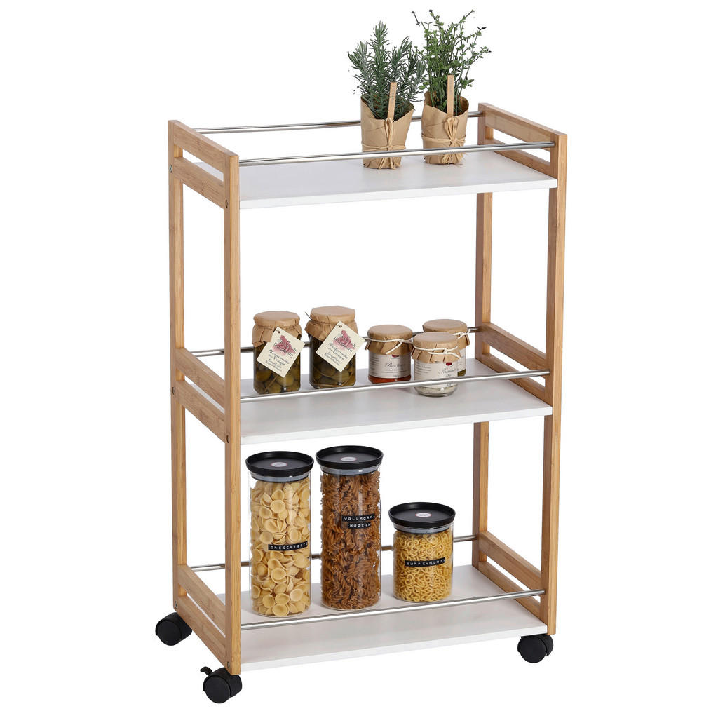 Thumbnail - Zeller Rollwagen weiß Bambus